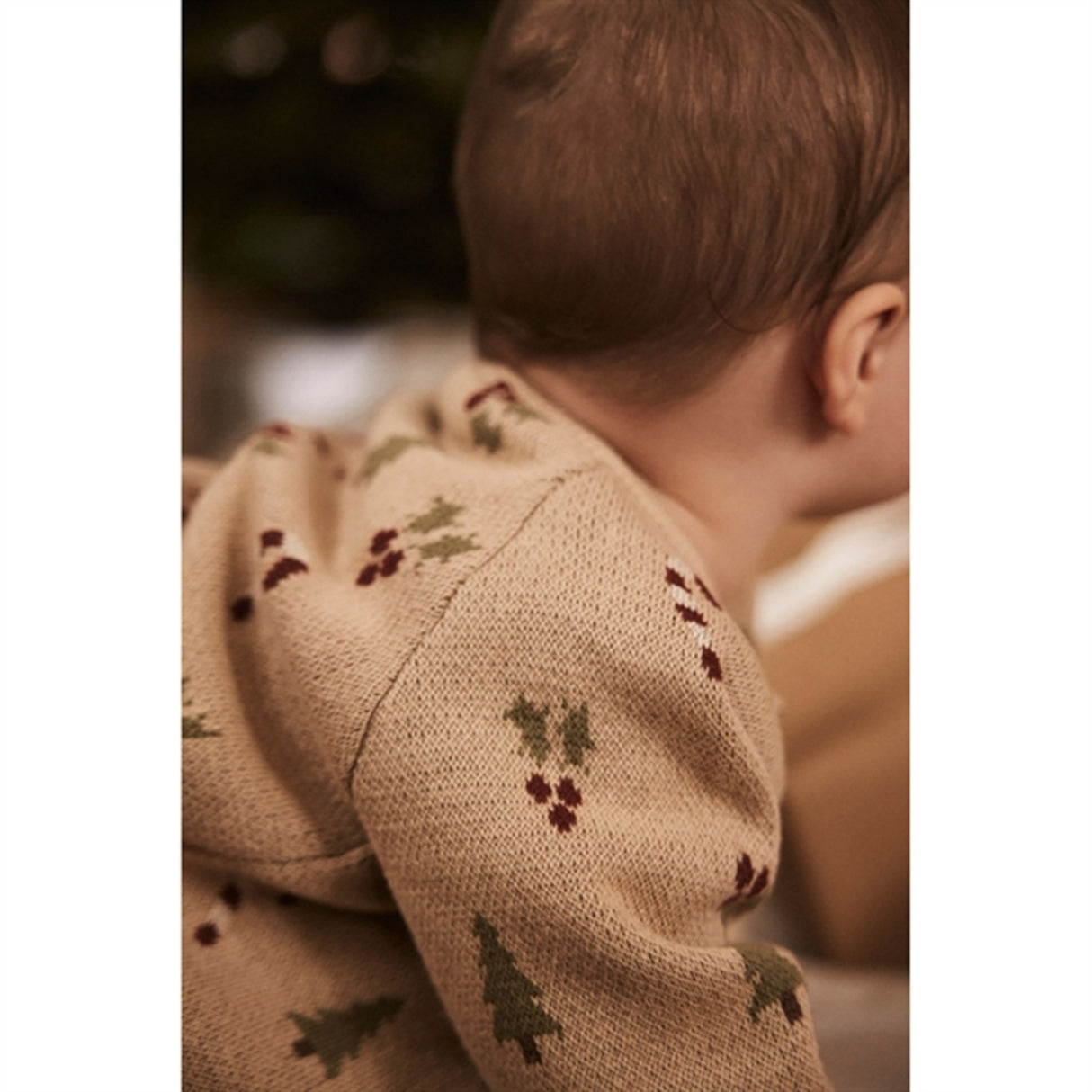 Lil'Atelier Warm Sand Melange Lamao Strikk Cardigan