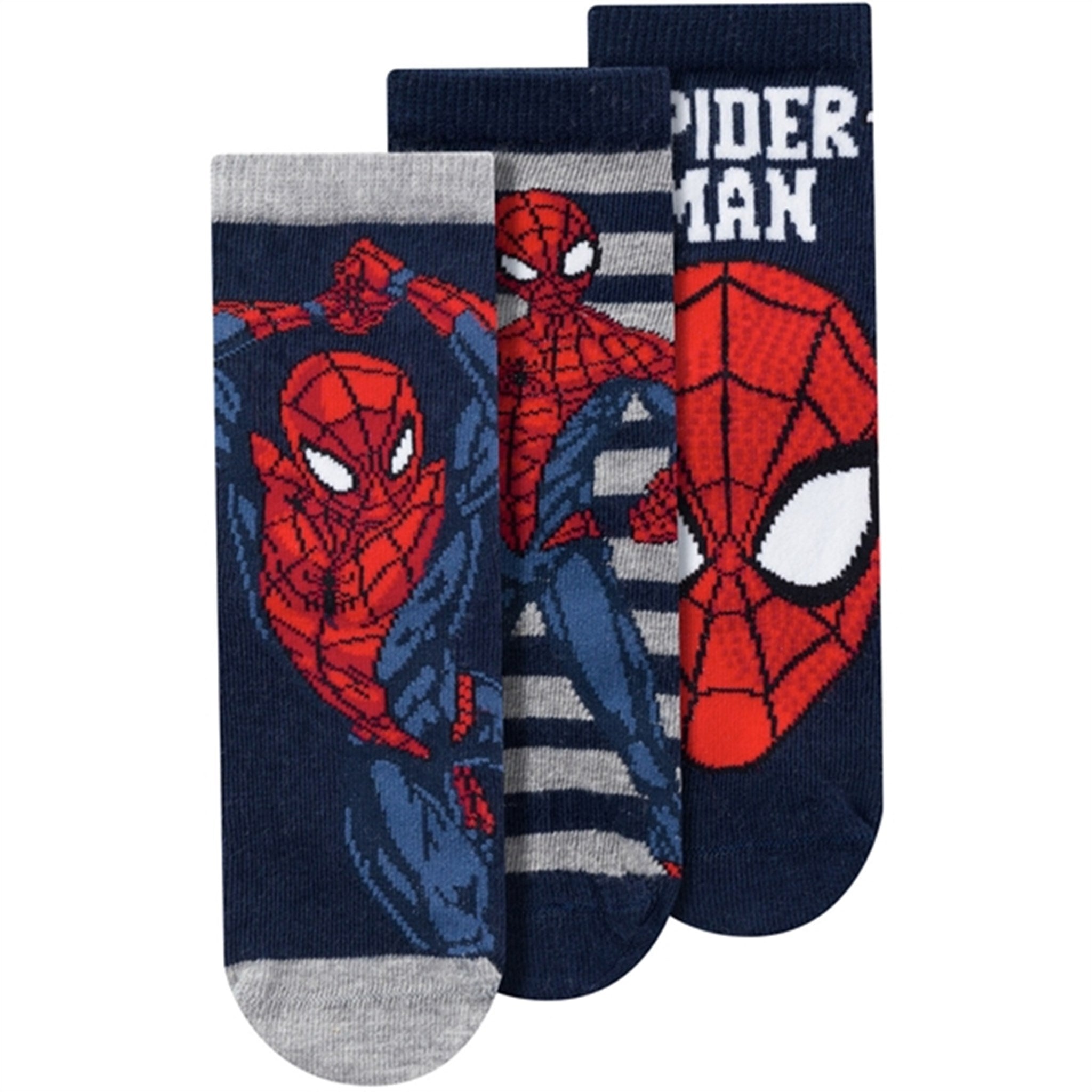 Name it Dark Sapphire Netin Spiderman Sokker 3-pakning