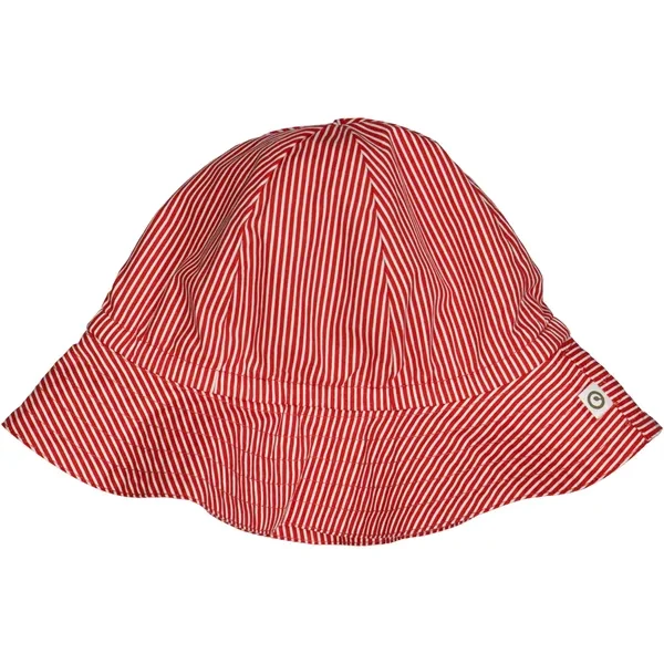 Müsli Balsam Cream/Apple Red Poplin Stripe Solhatt