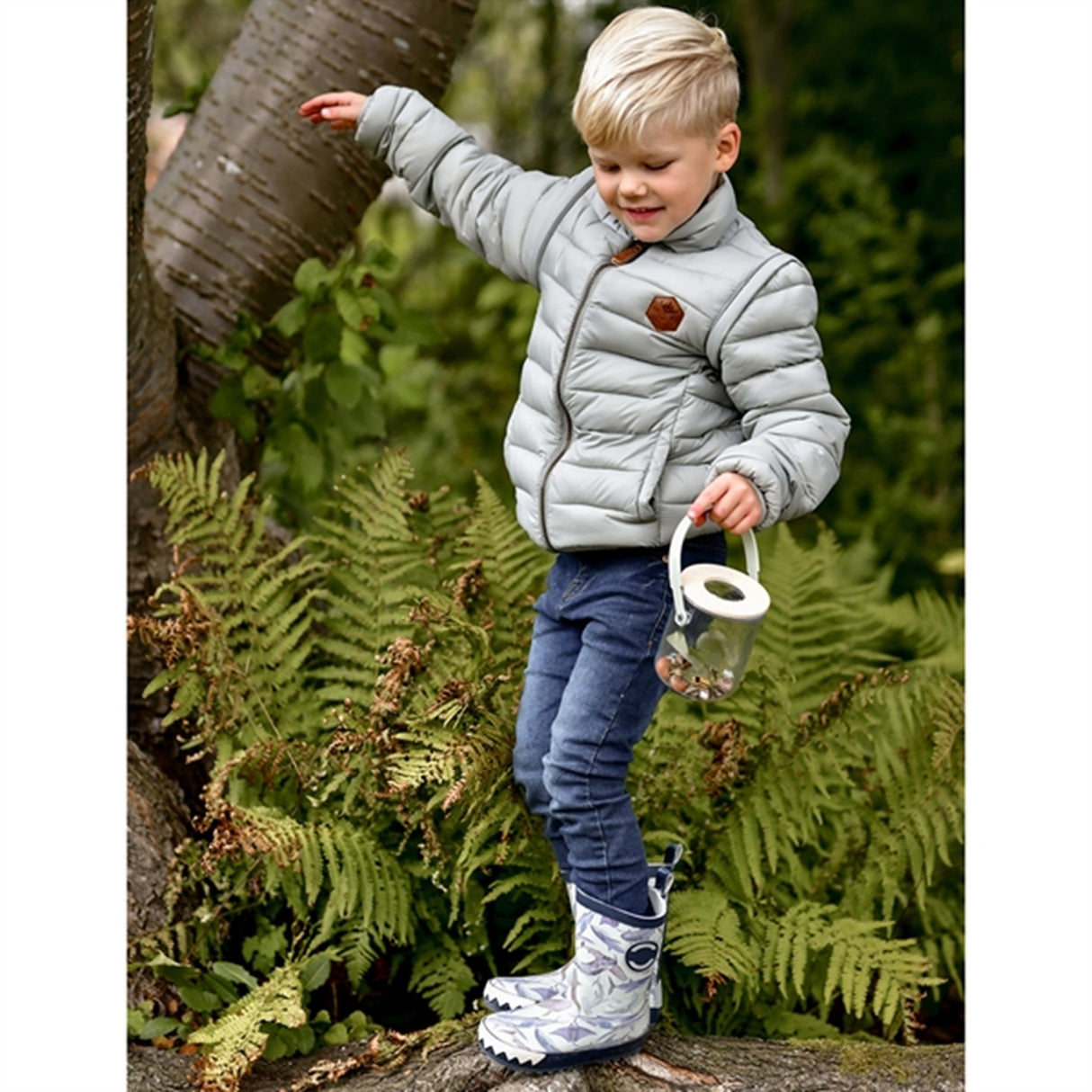 Mikk-Line Nylon puffer 2i1 Jakke Neutral Gray