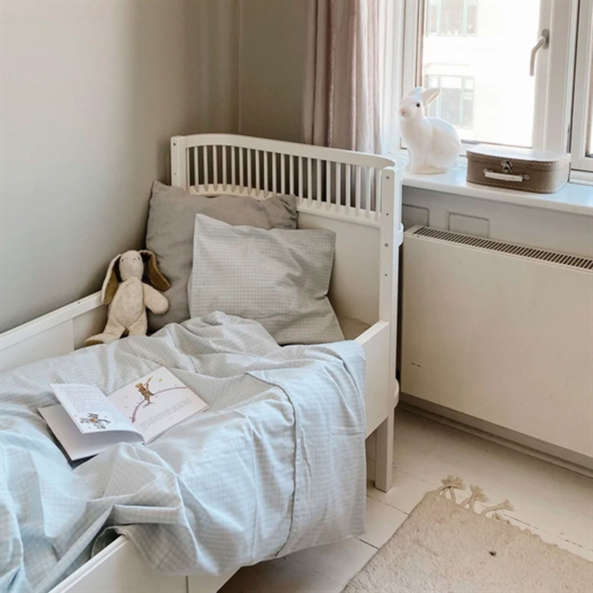 lalaby Blue Gingham Klassisk Sengetøy