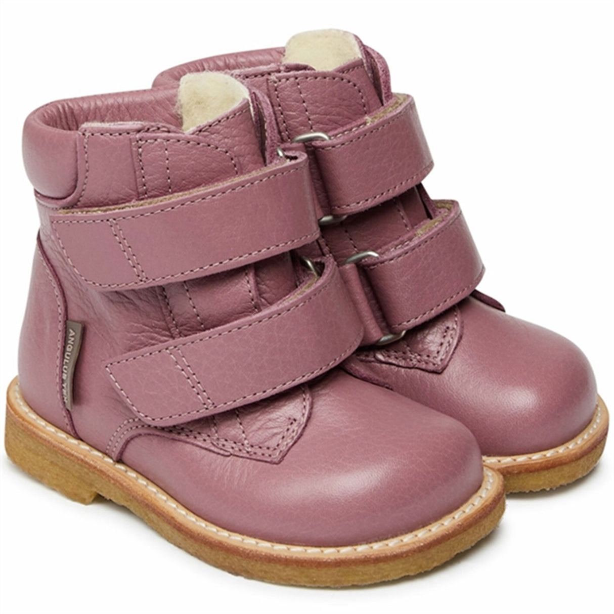 Angulus Begynder Tex-Støvle Med Borrelås Light Plum