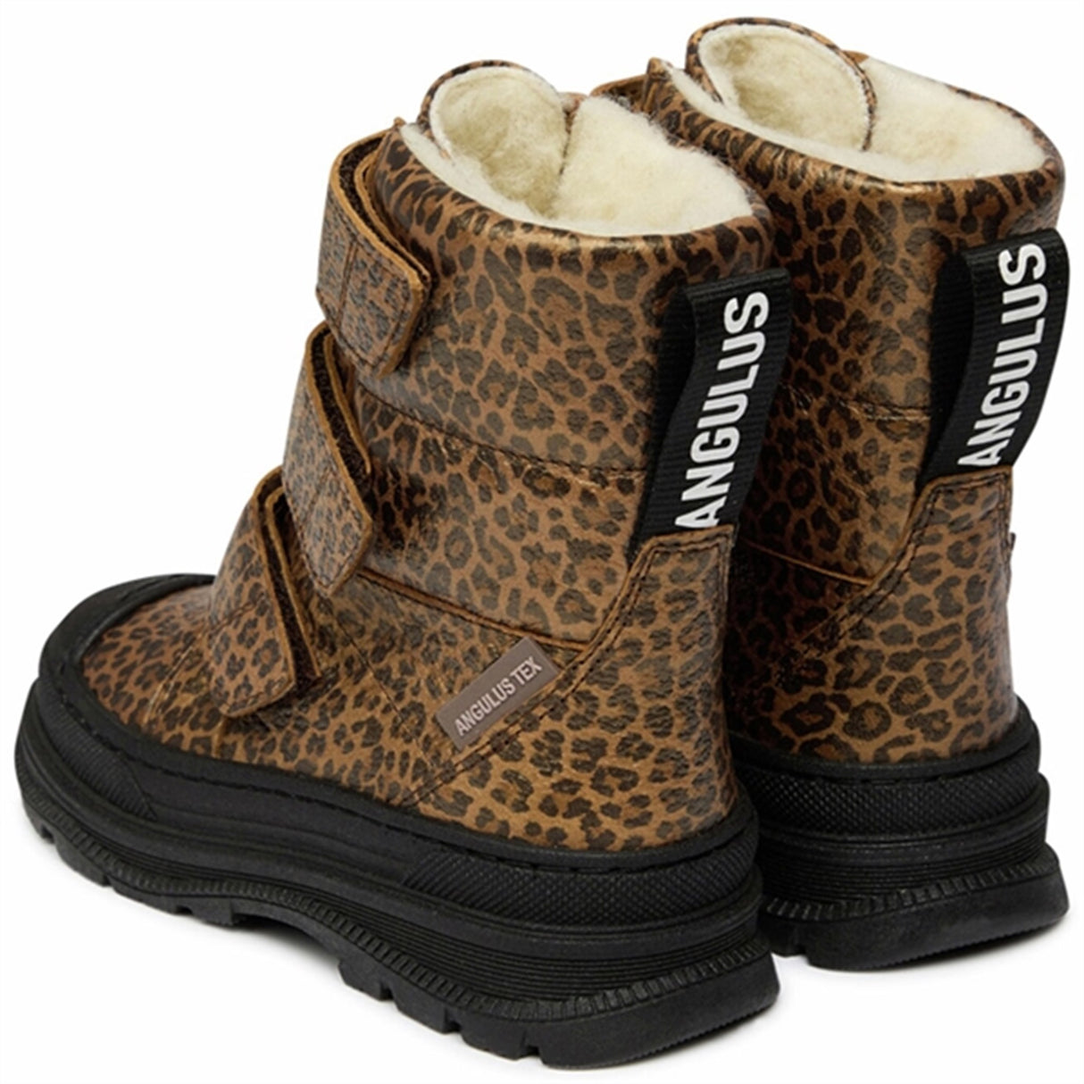 Angulus Tex-Støvle Med Borrelås Og Uldfoer Brown Leo 2