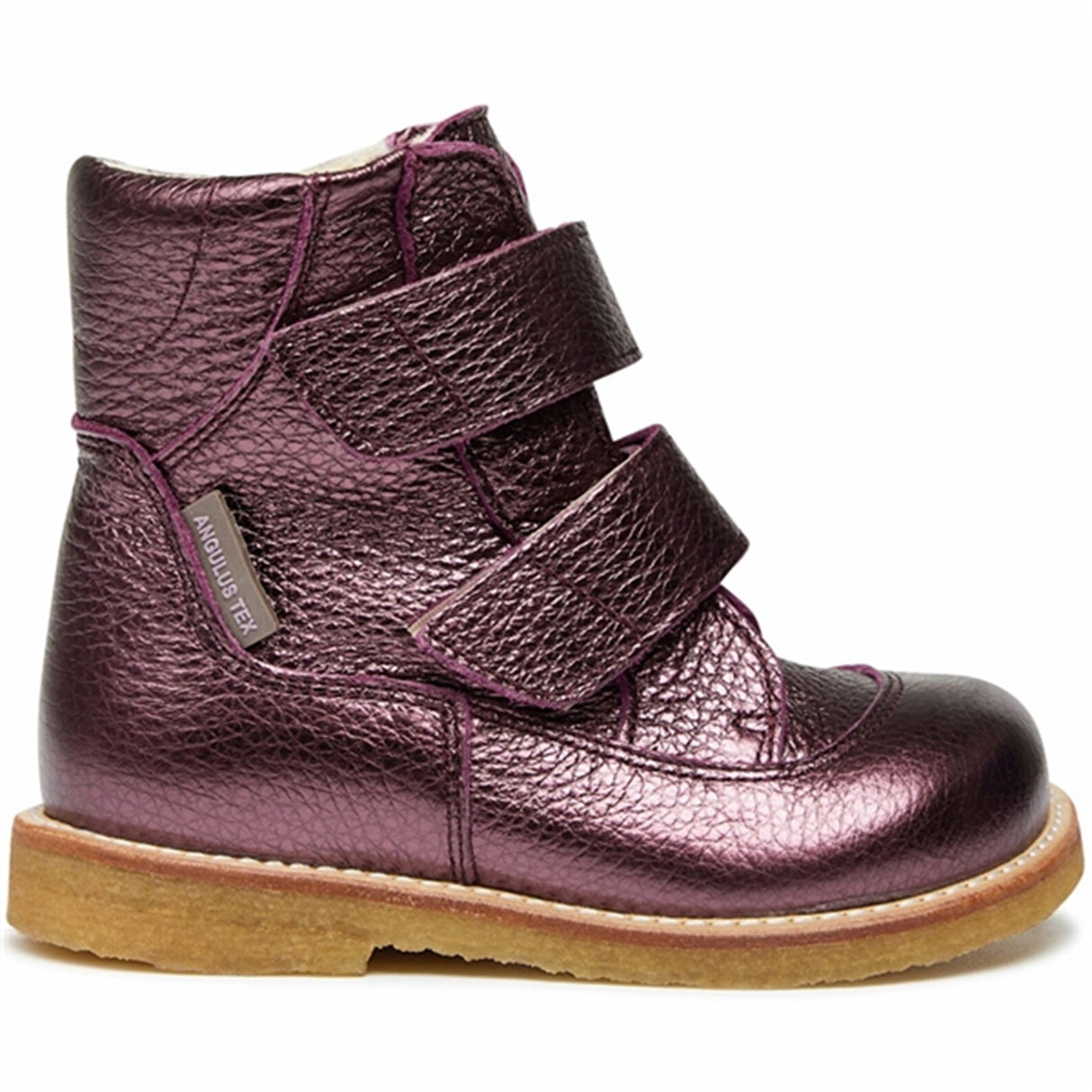 Angulus Tex-Støvle Med Borrelås Lukning Plum Shine 2