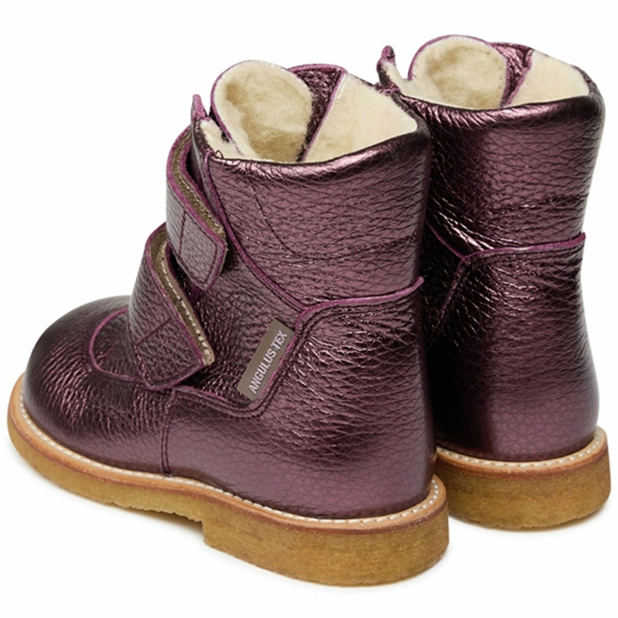 Angulus Tex-Støvle Med Borrelås Lukning Plum Shine 3