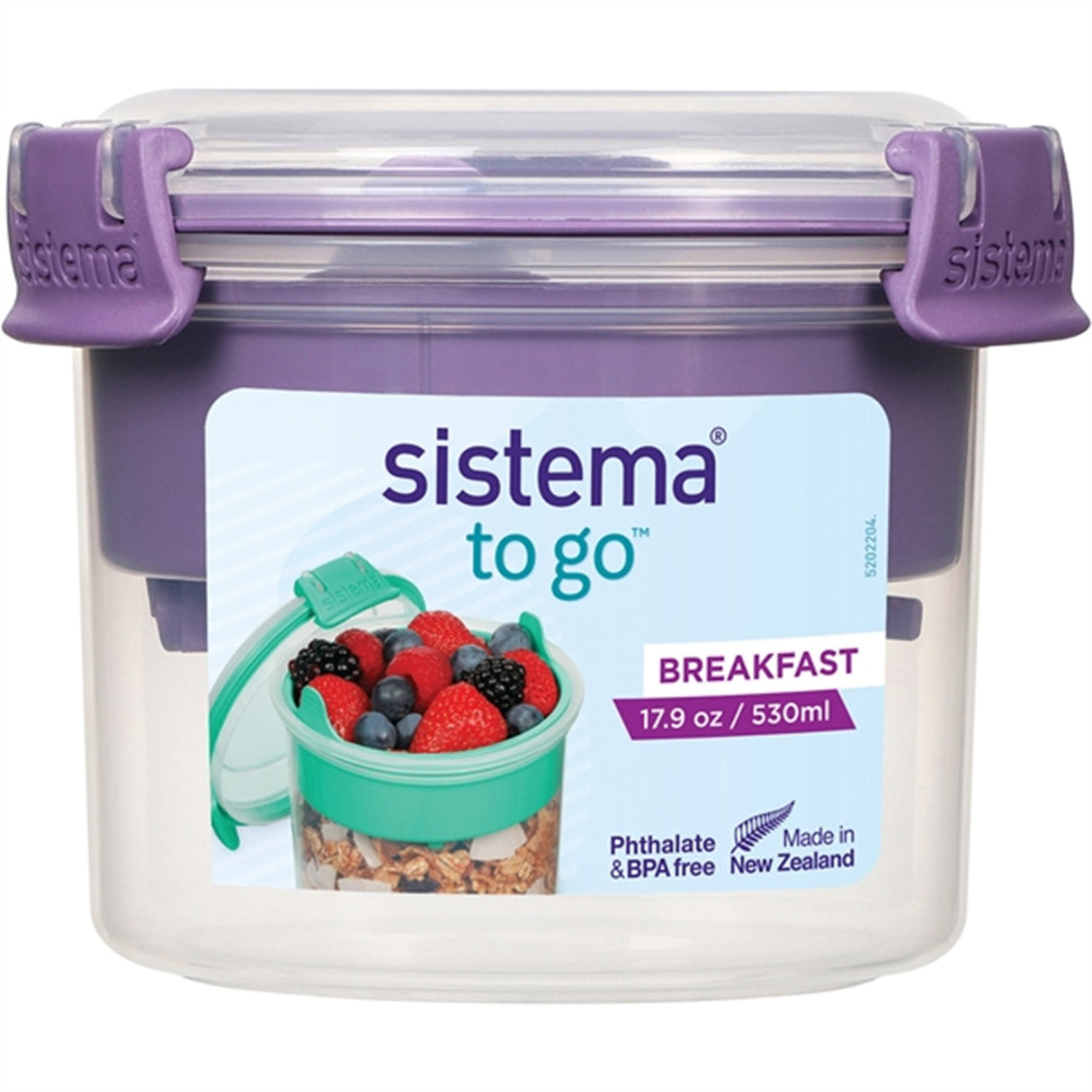 Sistema To Go Frokostbøtte 530 ml Misty Purple