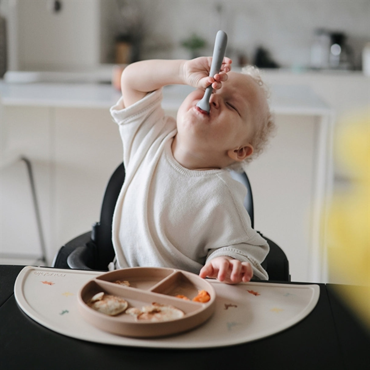 Mushie Silikon Skjeer 2-pakning Powder Blue