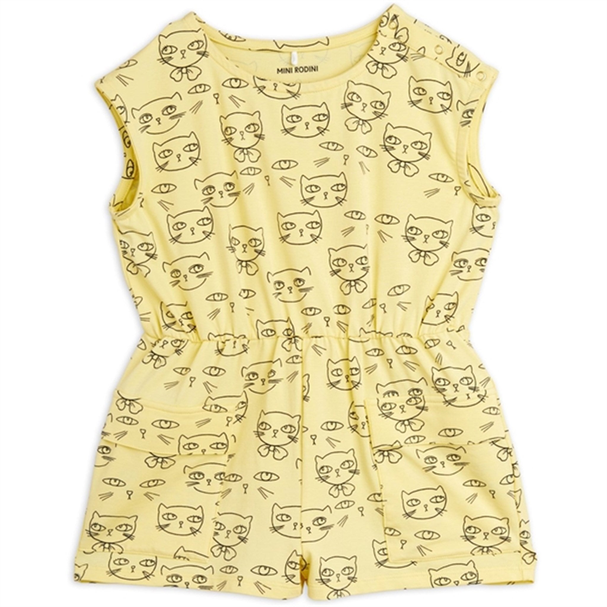 Mini Rodini Yellow Cathlethes Aop Rompers