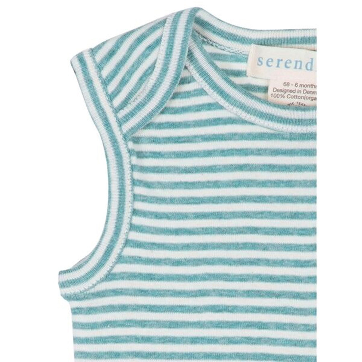 Serendipity Lake/Offwhite Baby Tank Rib Stripe