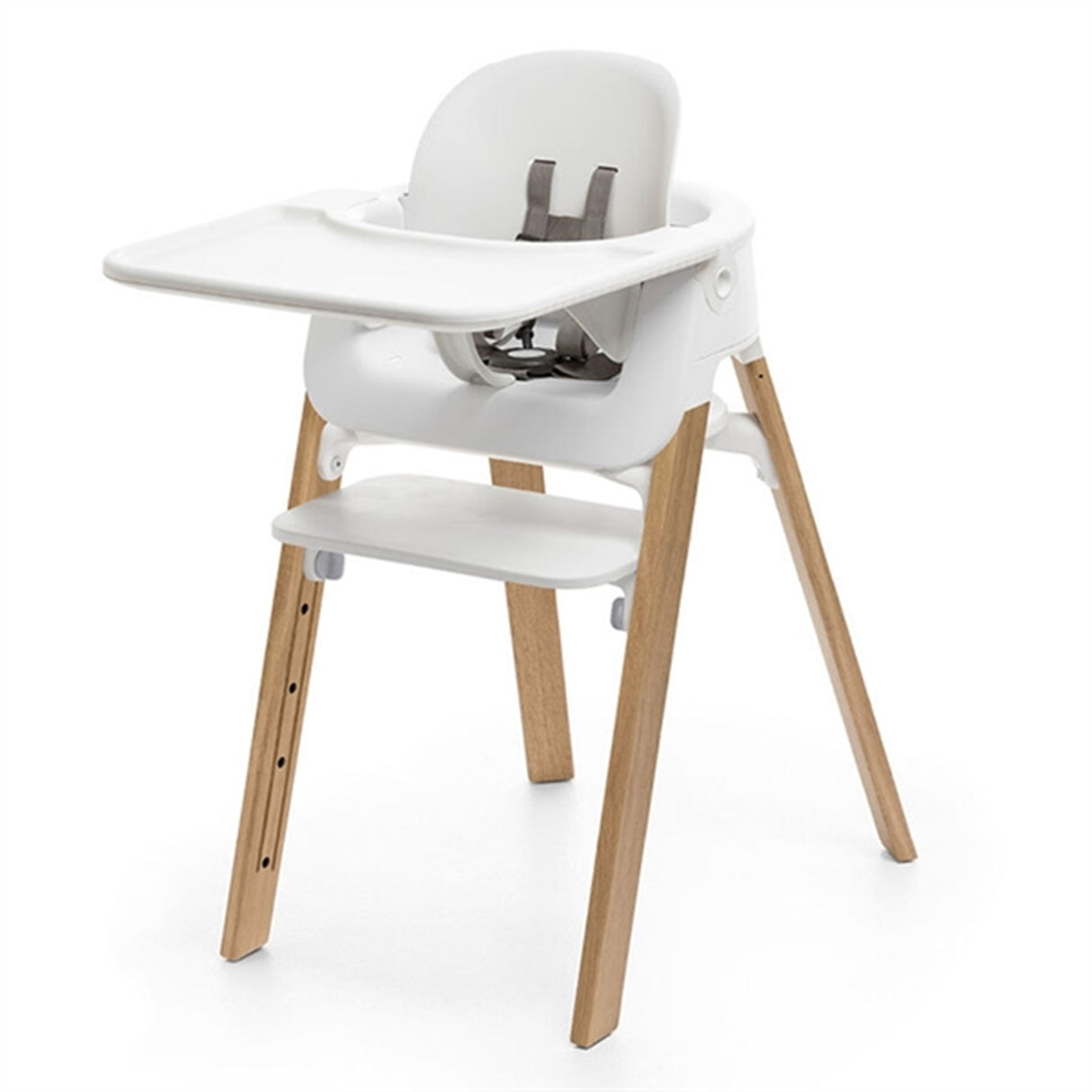 Stokke® Steps™ Chair White Natural inkl. Bouncer i White Deep Grey 2