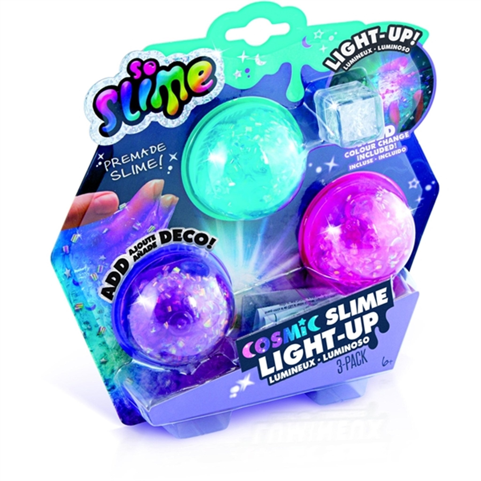 So Slime Luminous Cosmic Crunch Slime 3-pakning