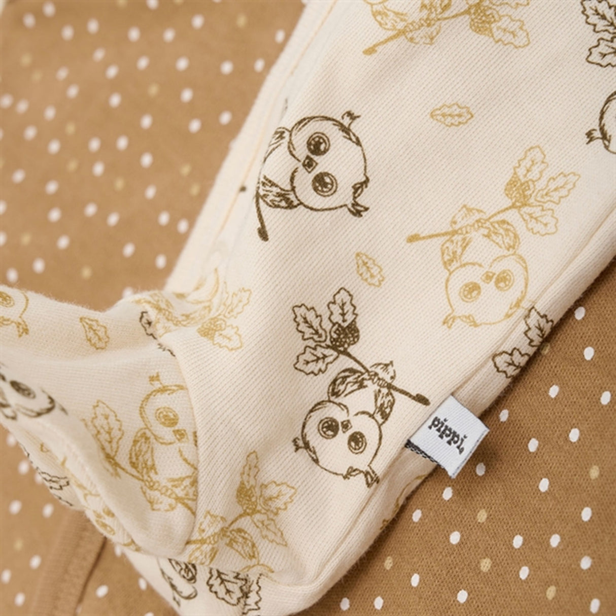 Pippi Natt Drakt m. Føtter og Knapper 2-Pak Whitecap Gray