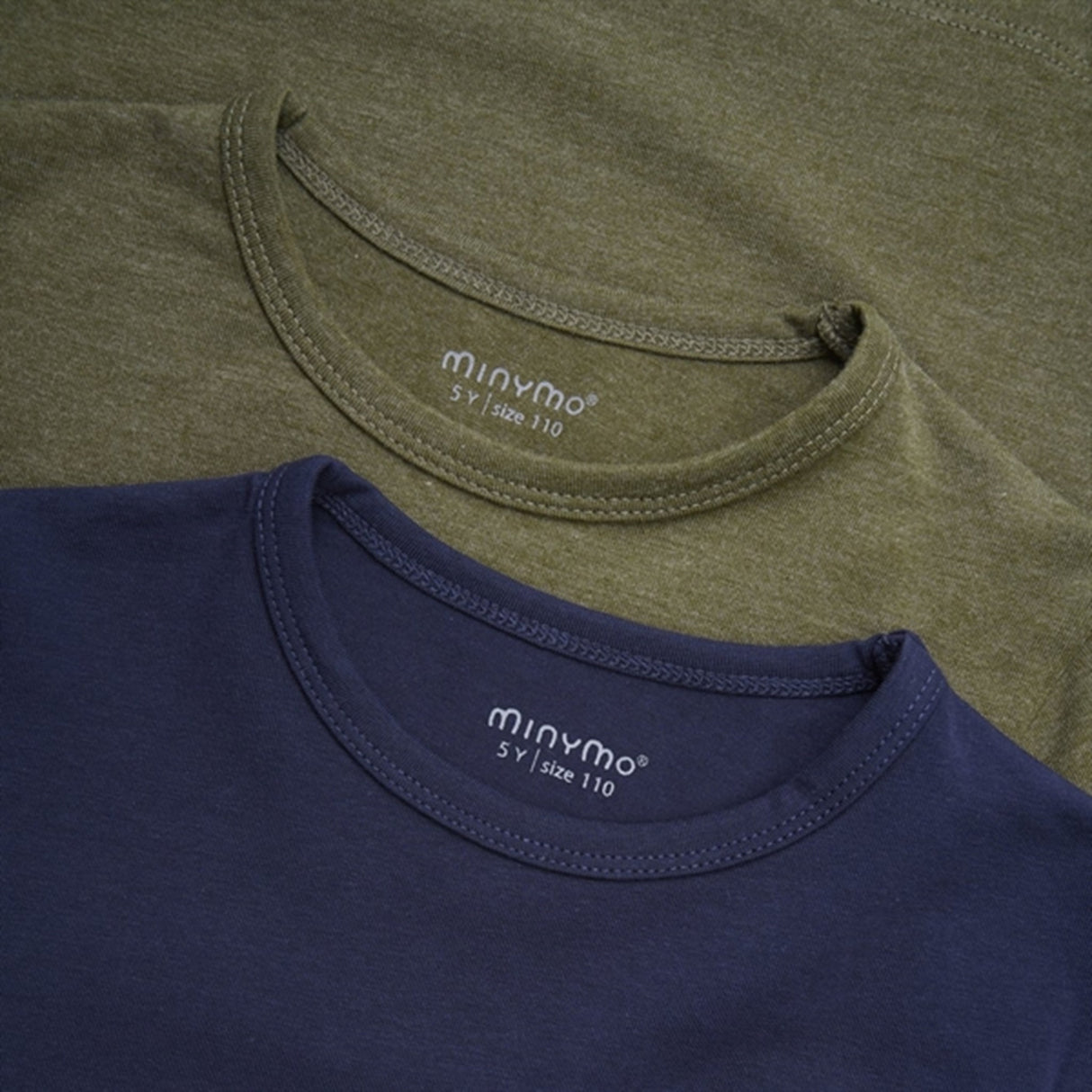 Minymo Dark Olive Bluse Basis 34 2-pakning NOOS