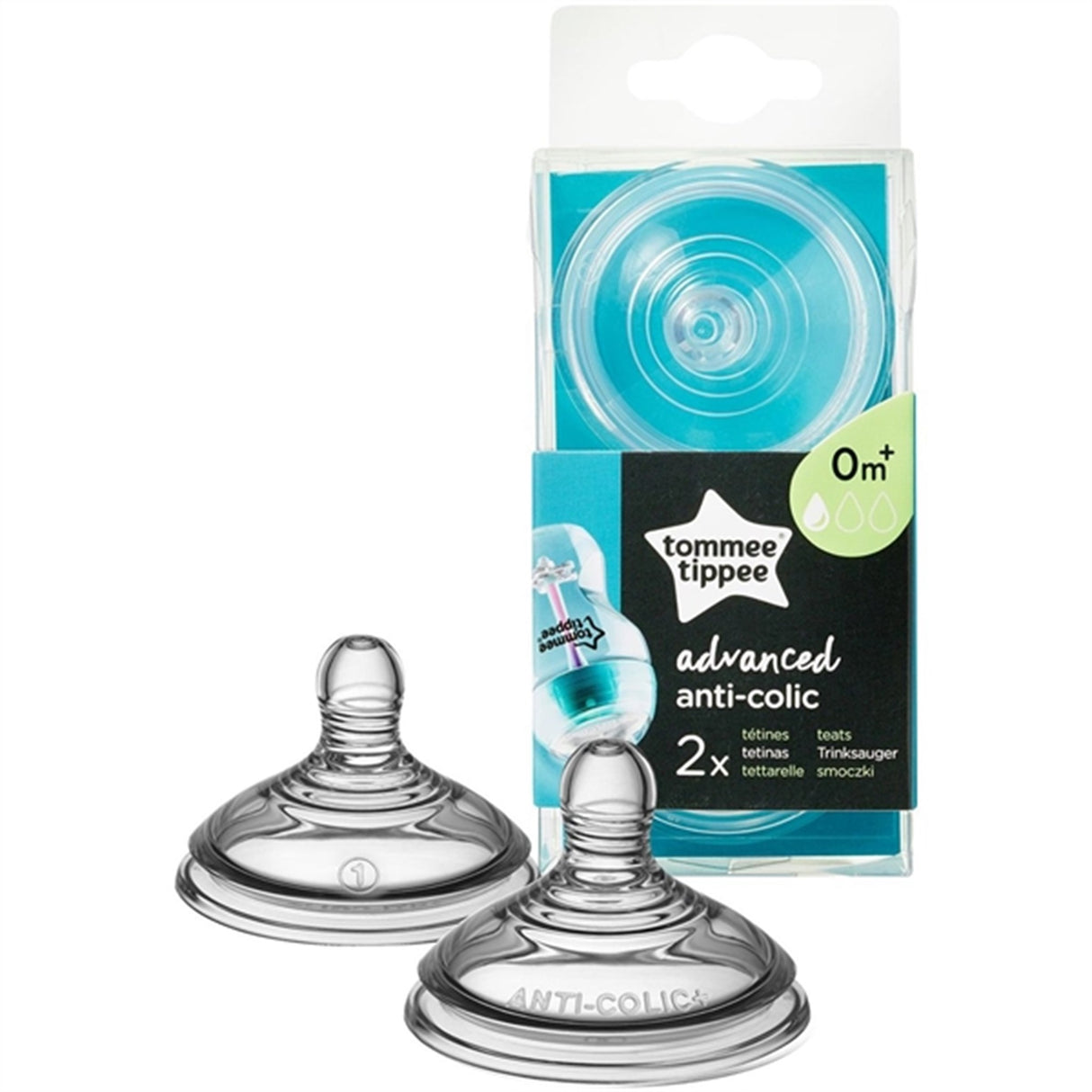 Tommee Tippee Flaskesmokk Anti-Kolikk 0+ mdr (slow) 2 stk.
