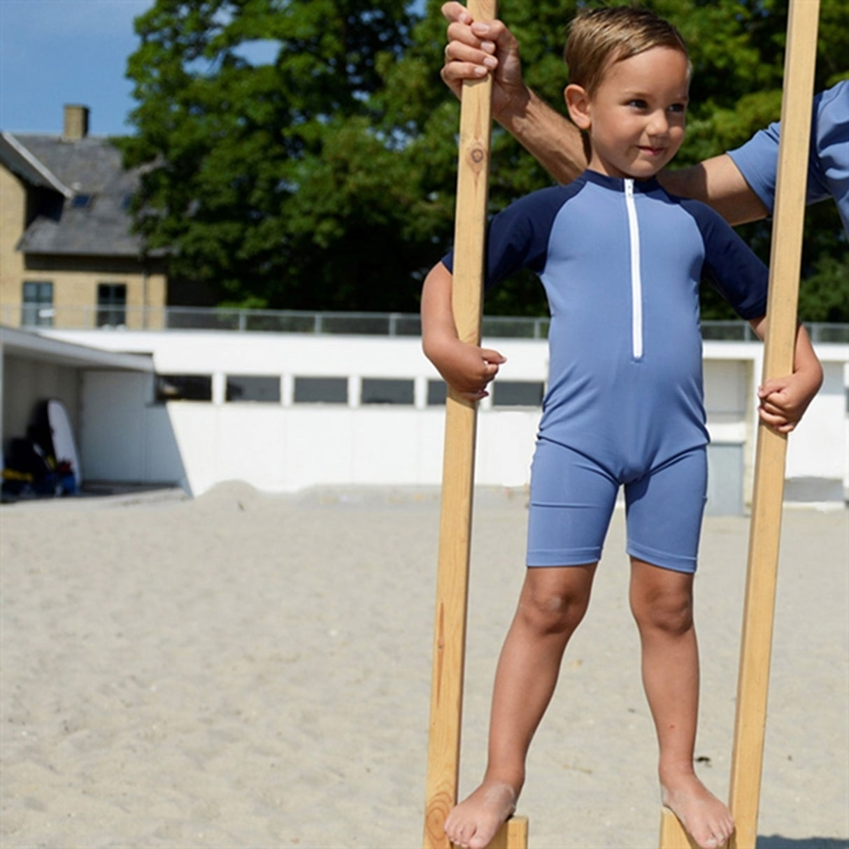 Petit Crabe Nordic/Blue Multi Color Heldragt m. Lynlås