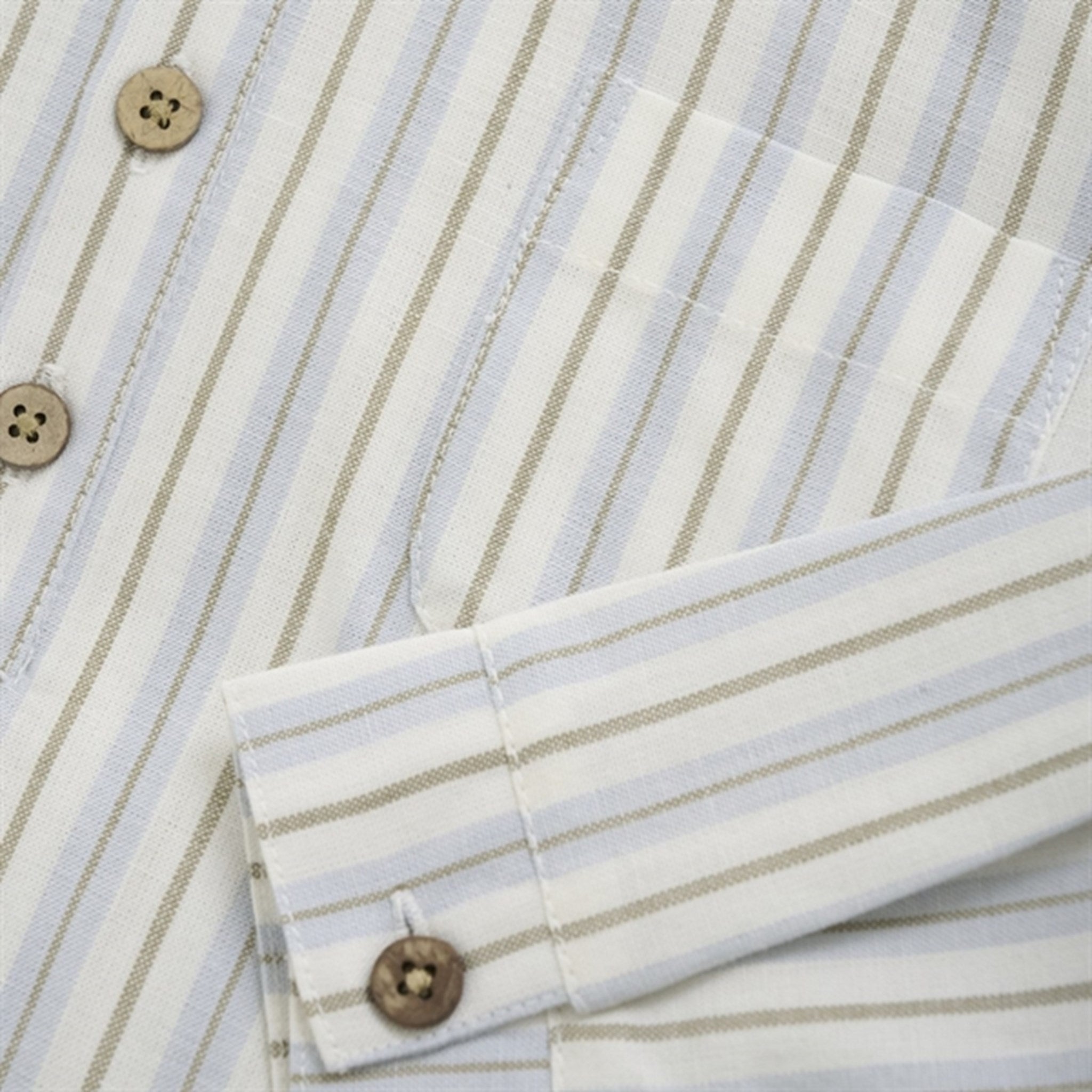 Huttelihut Woven Stripe Silver Sage Skjorte 2