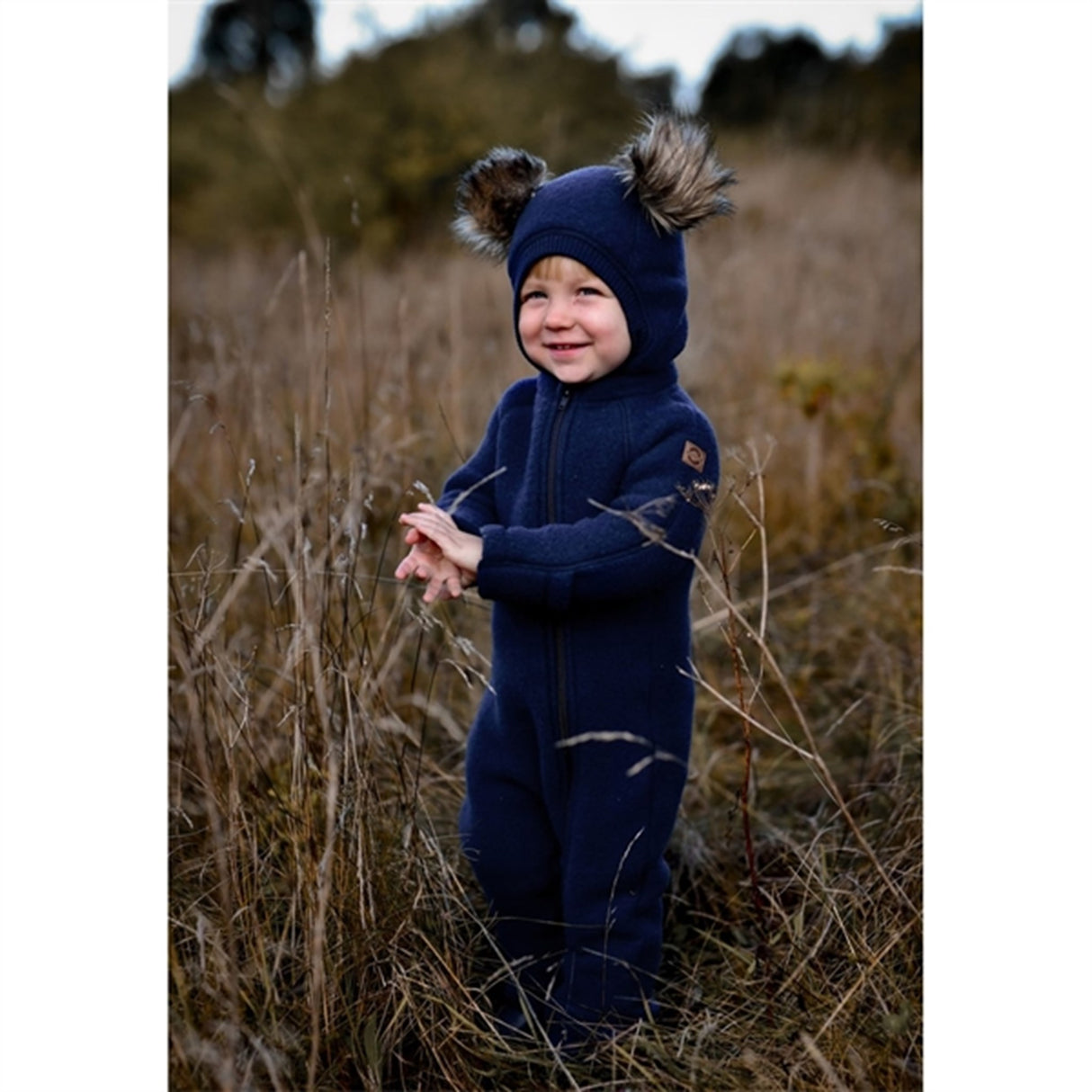 Mikk-Line Ull Elefantlue med Pom Pom Blue Nights