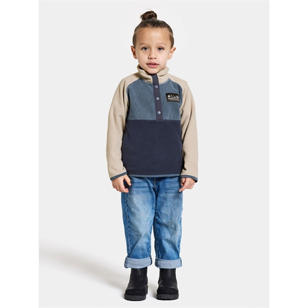 Didriksons Navy Monte Kids Fleece Jakke