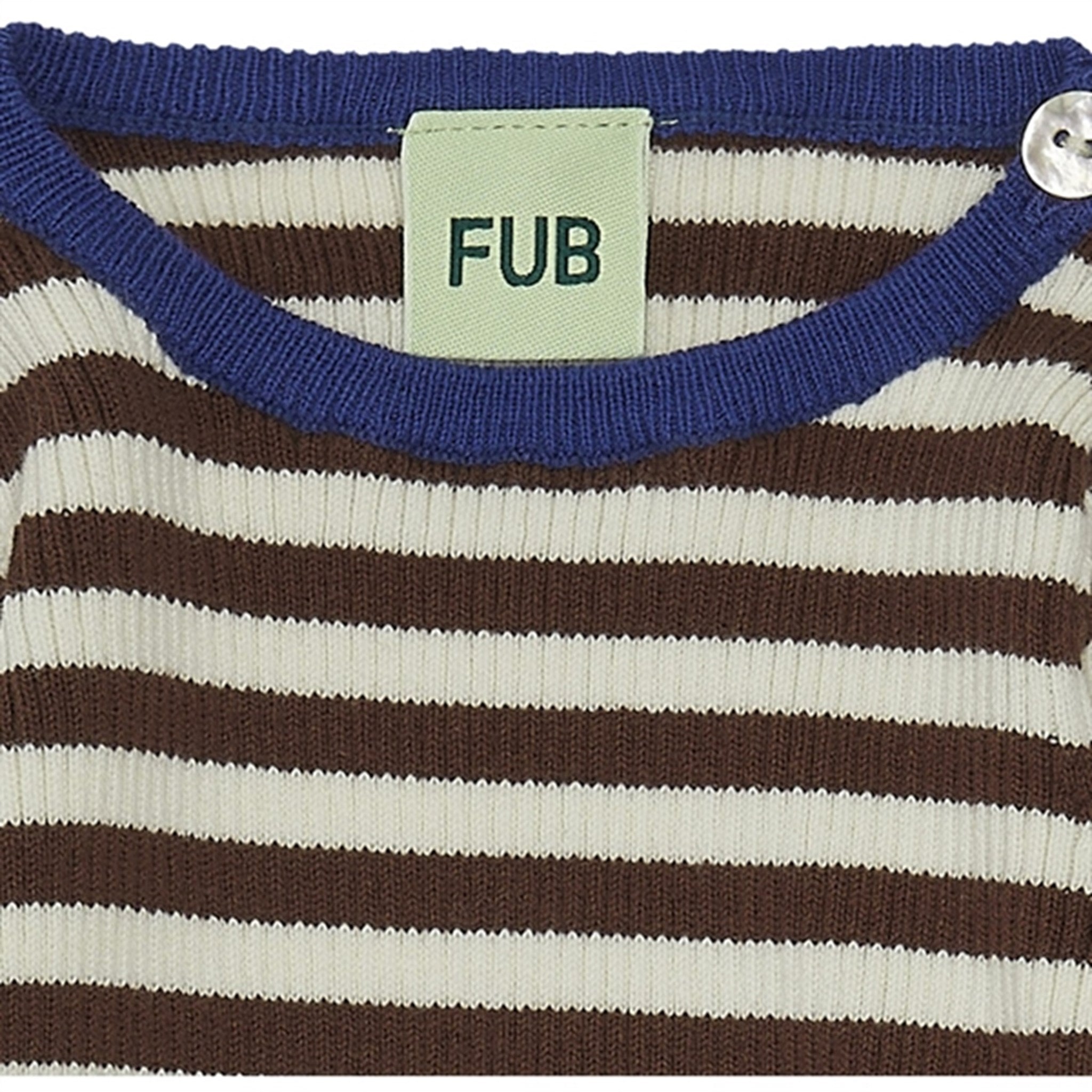 FUB Baby Striped Rib Genser Ecru/Maroon 2