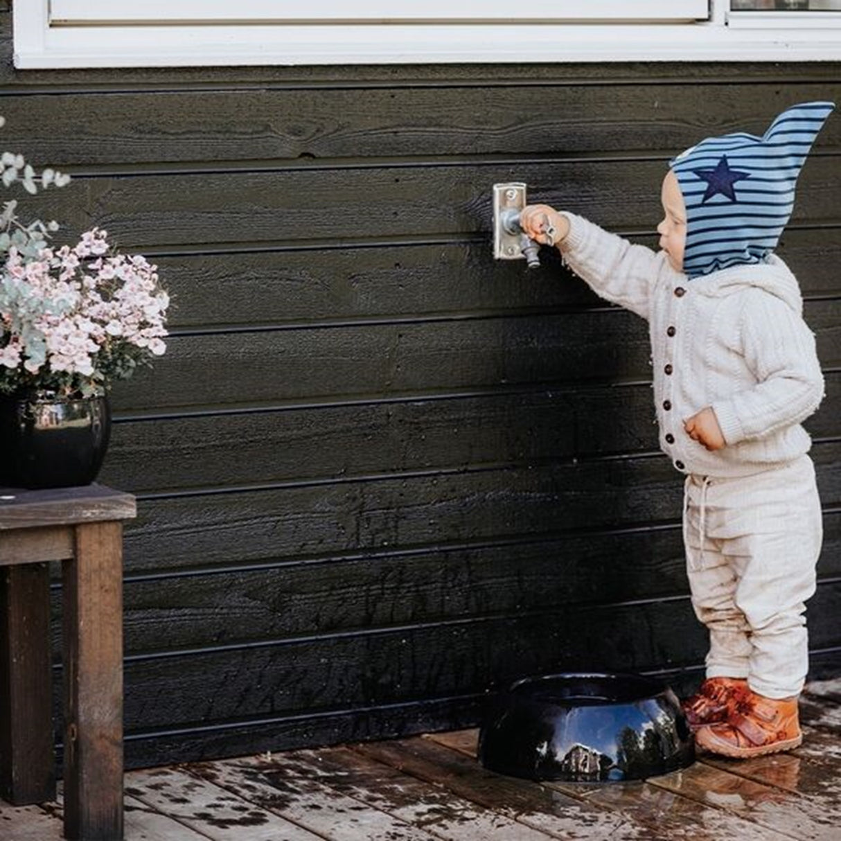 Racing Kids Elephant Hat Top Star Stripe Blue / Dark Navy