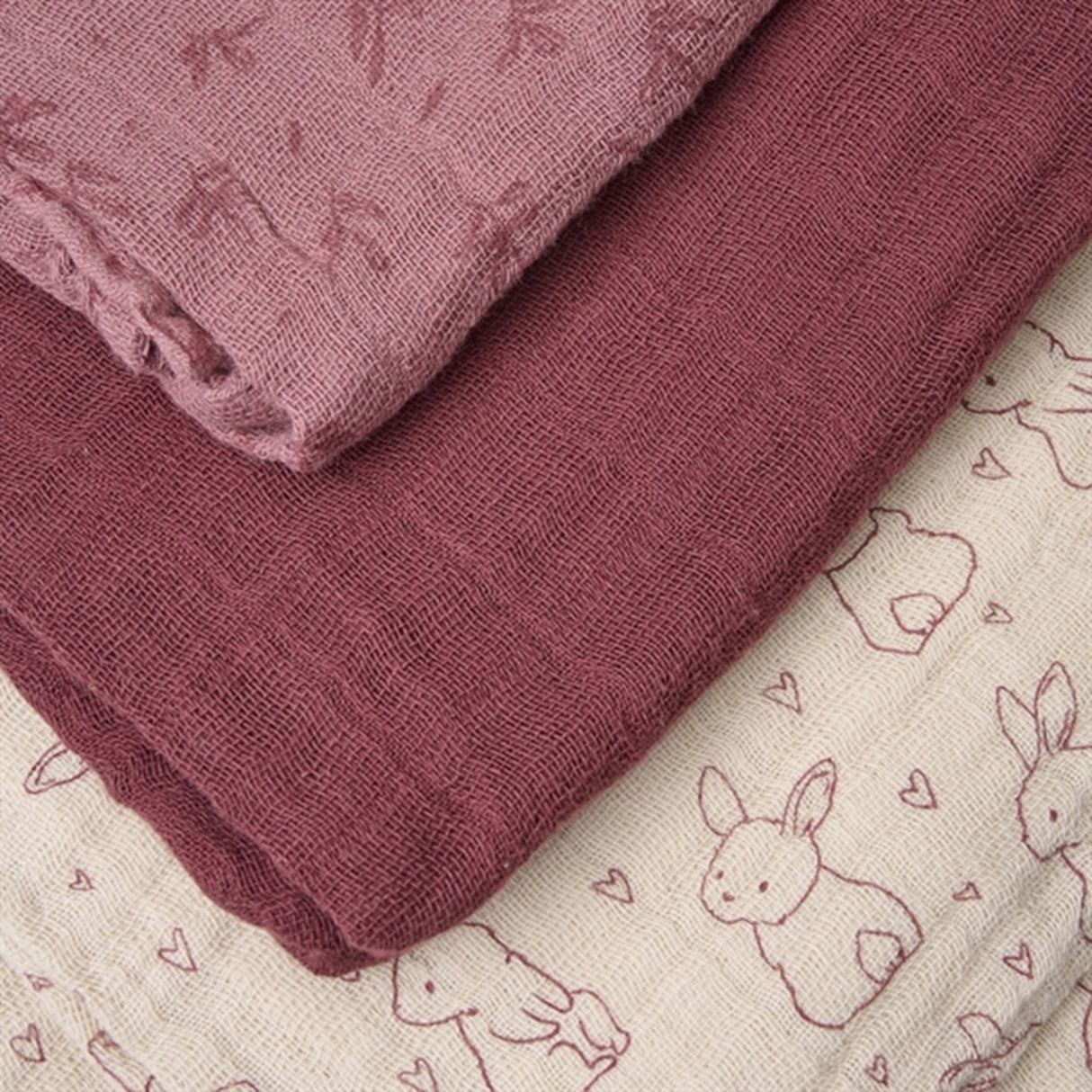 Pippi Økologiske Stoll Bleier 6-pakning Old Rose