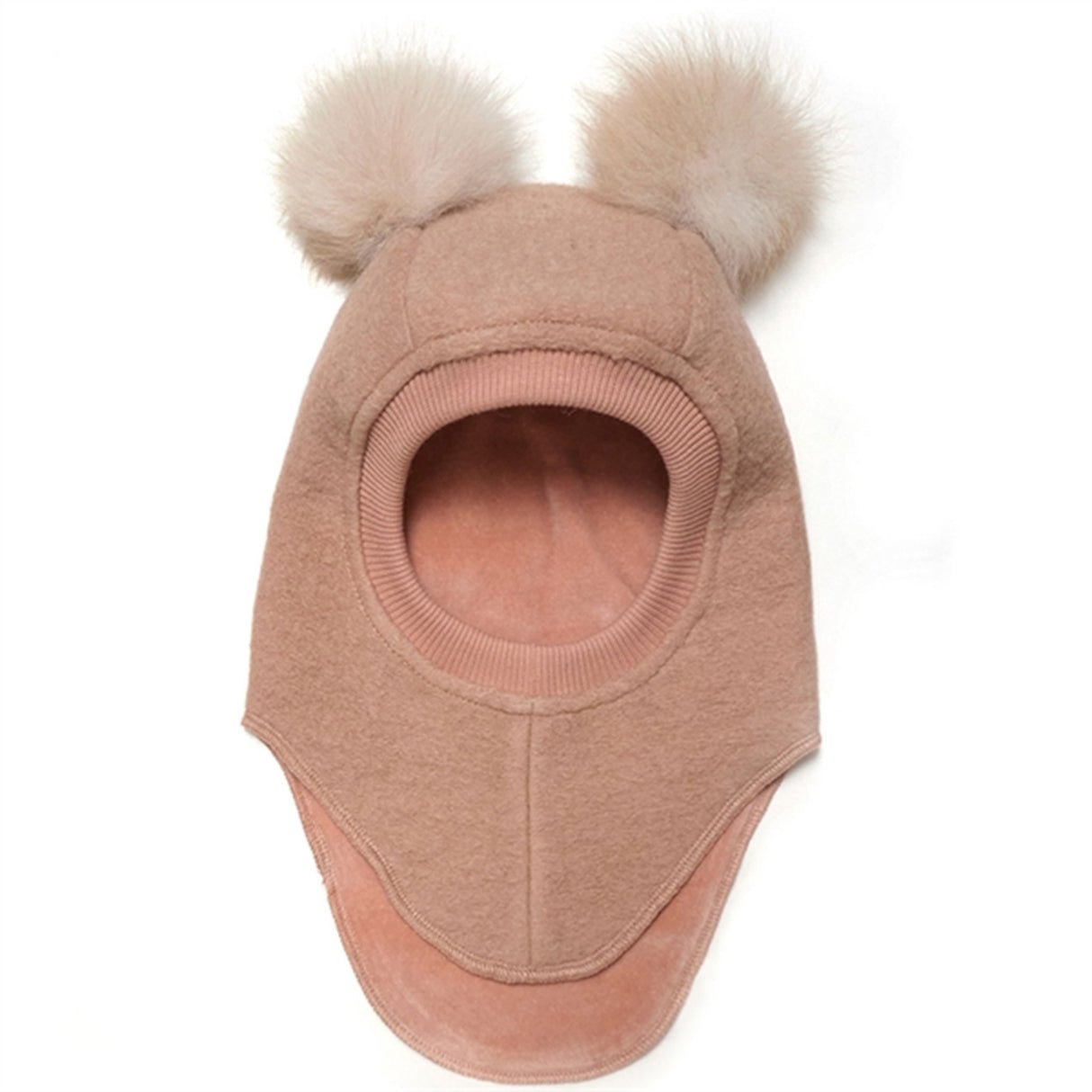 Huttelihut Elefantlue m. Alpaca Pompoms Big Bear Rose Melange