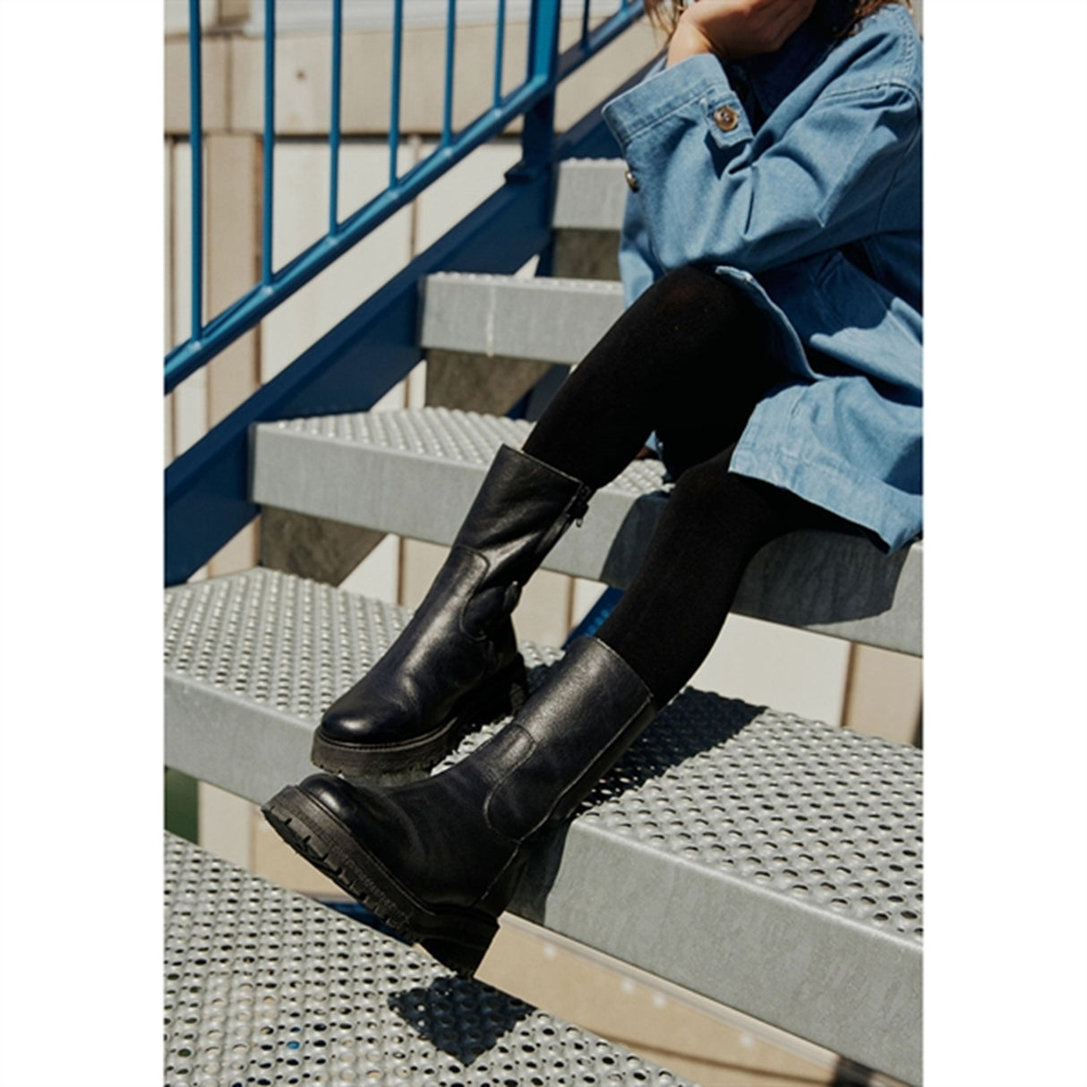 Angulus Mid-Cut Støvler Med Glidelås Black/Black