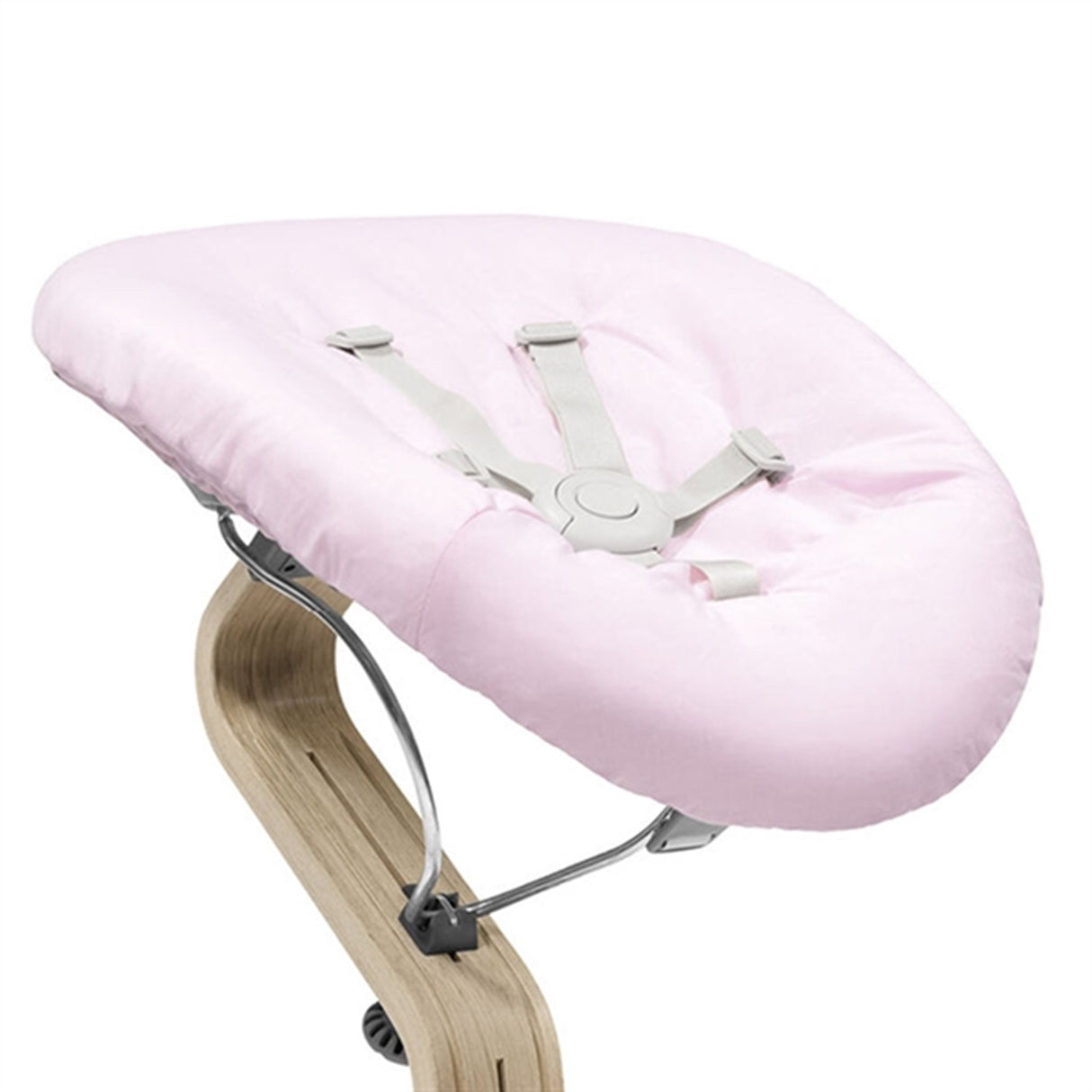 Stokke® Nomi® Natural White Stol + White Grey Pink Nyfødtsett Pakke