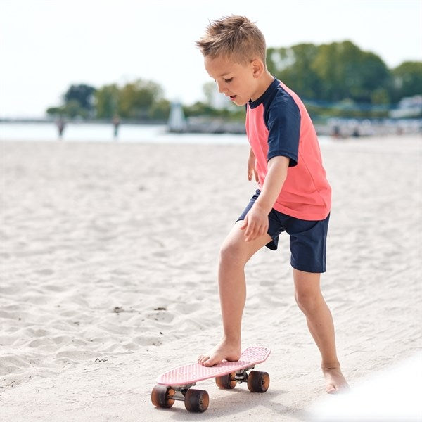 Petit Crabe Nectarine/Blue Raglan UV Badegenser