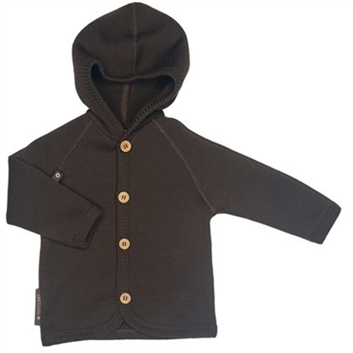 Smallstuff Ull Cardigan med Knapper og Hette Brown