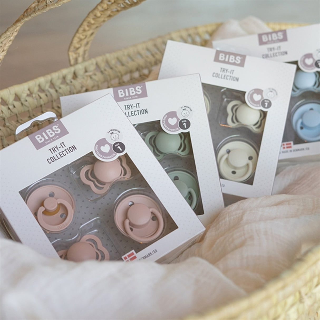 Bibs Try-it Collection Silikone/Naturgummi Sutter 4-pak Sage