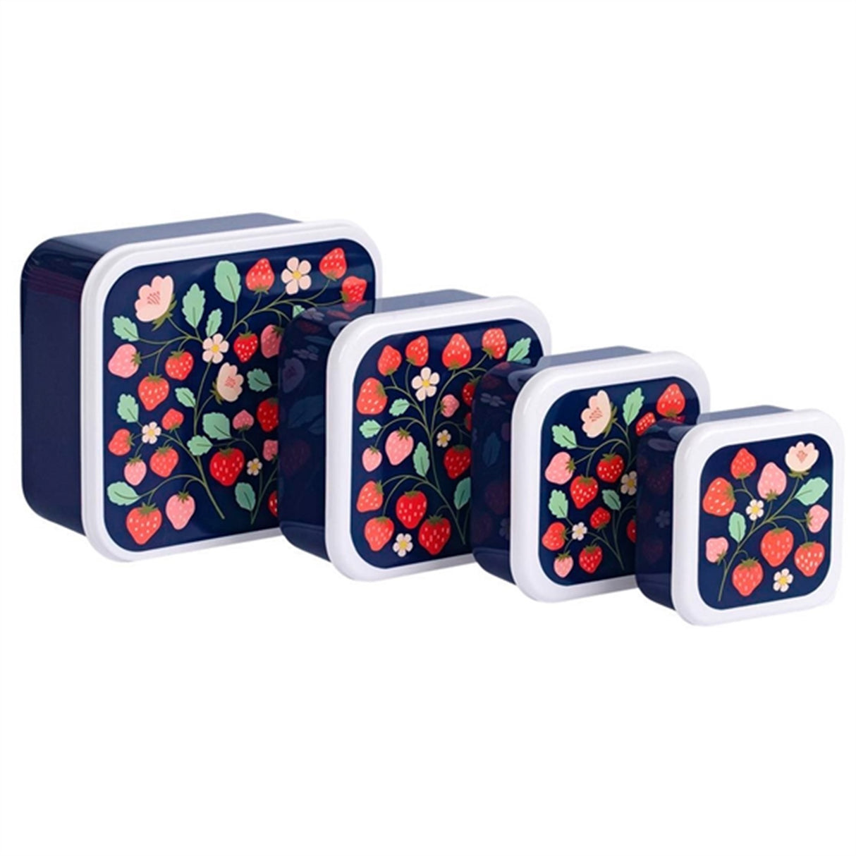 A Little Lovely Company Matkasse og Snackboks Strawberries