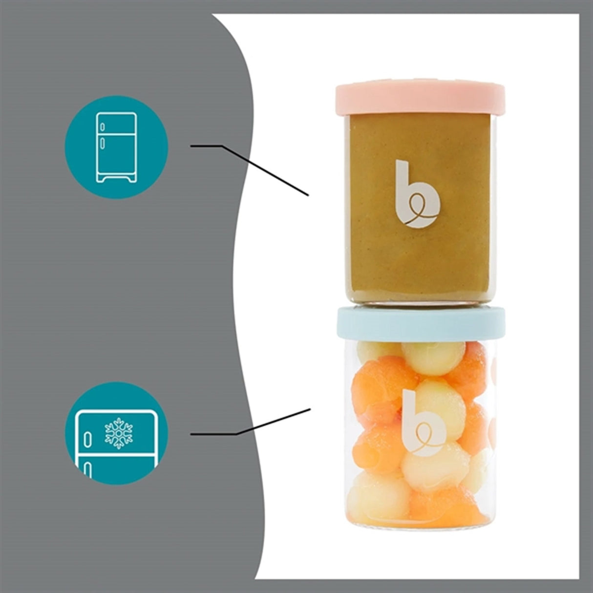 Babymoov ISY Glassbøtter - 6x 250ml + 3x 120ml