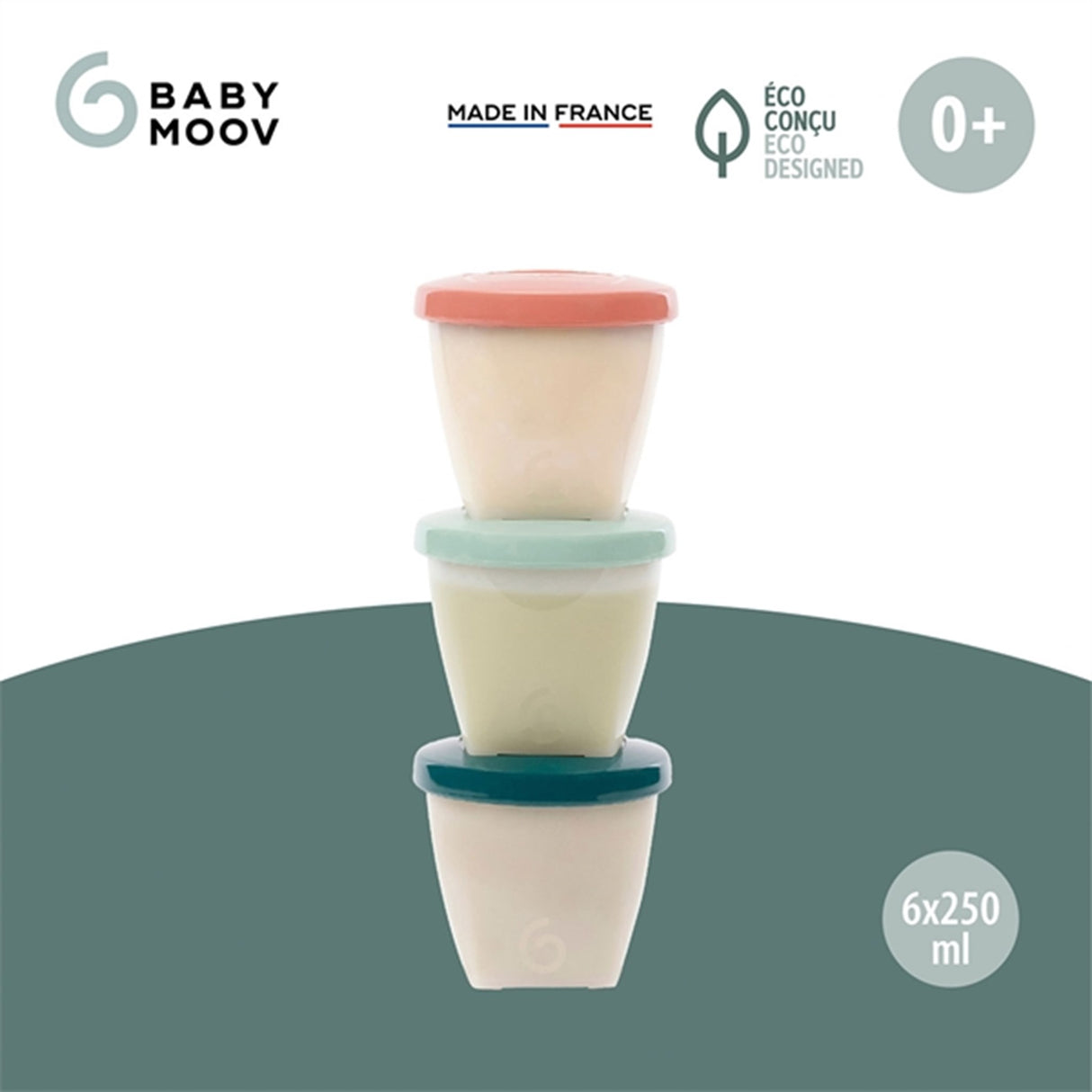 Babymoov ECO madbøtter - 6x 250ml