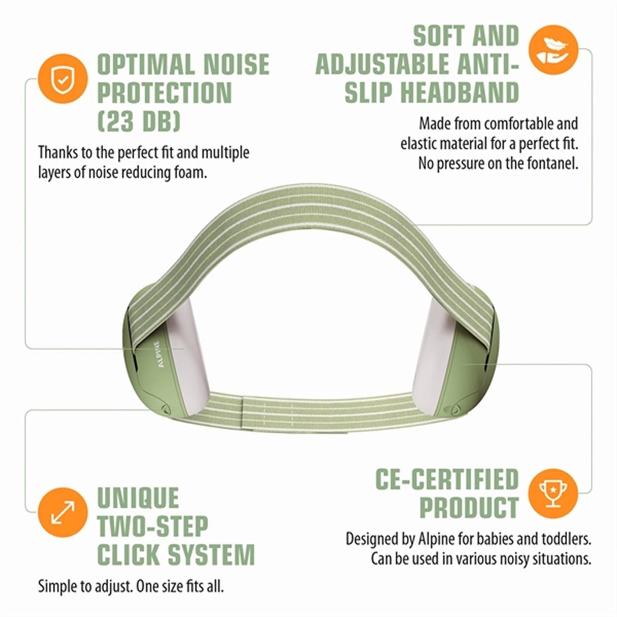 Alpine Muffy Baby Øreklokker Green