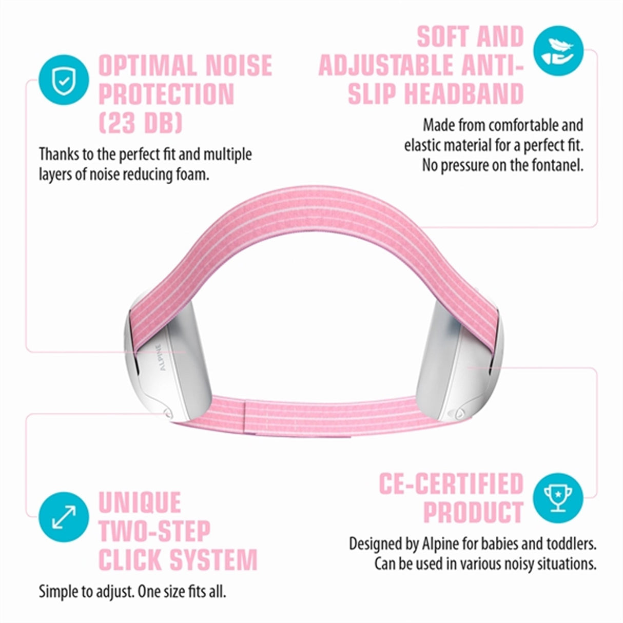 Alpine Muffy Baby Øreklokker Pink