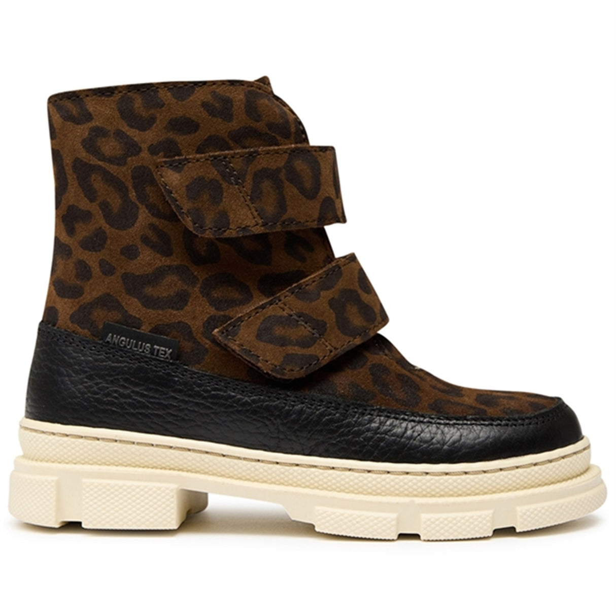 Angulus Tex-Støvle Med Borrelås Og Uldfoer Black/ Brown leo 2