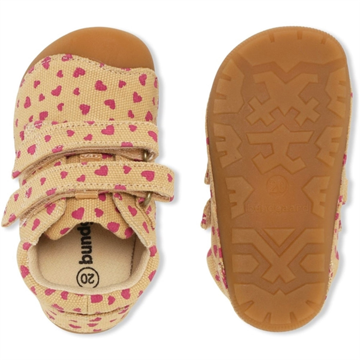 Bundgaard Nybegynnersko Petit Strap Canvas Beige Hearts