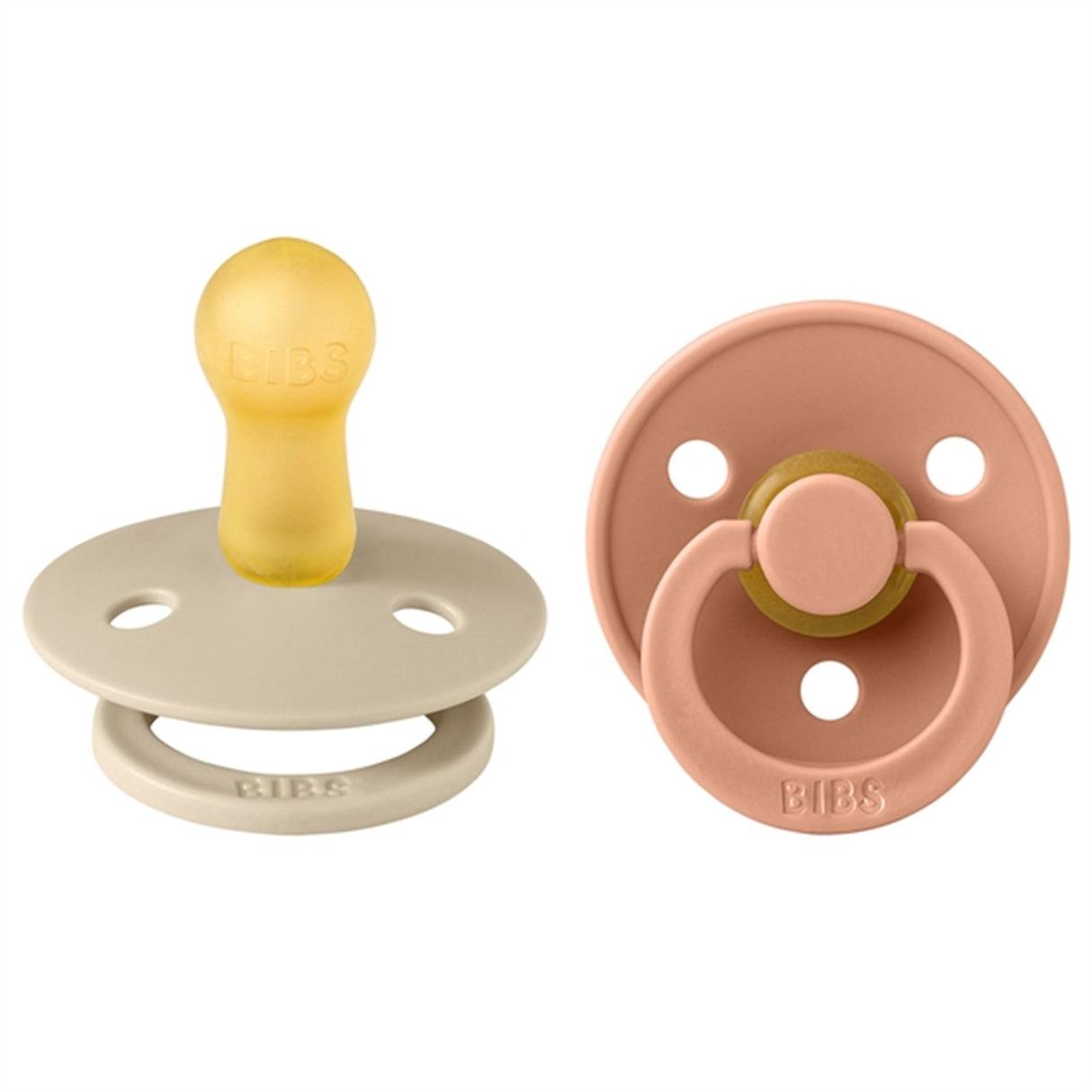 Bibs Color Latex Sutter 2-pack Round Vanilla / Fersken