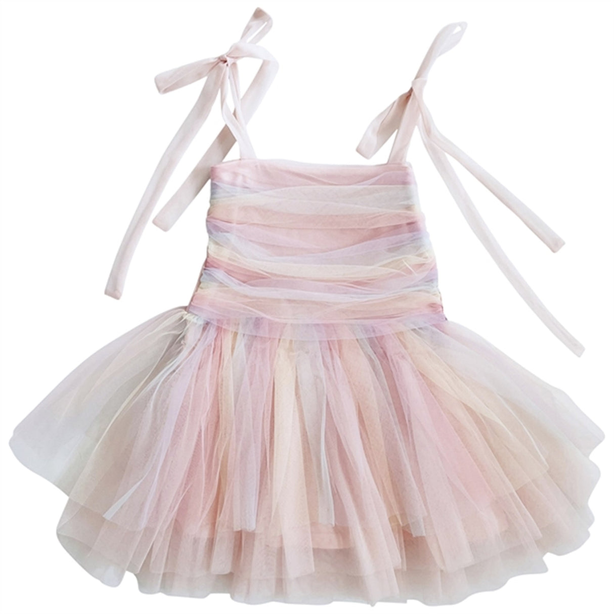 Dolly by Le Petit Tom Unicorn Rainbow Ballerinasko Tulle Tutu Kjole Rainbow Pastel