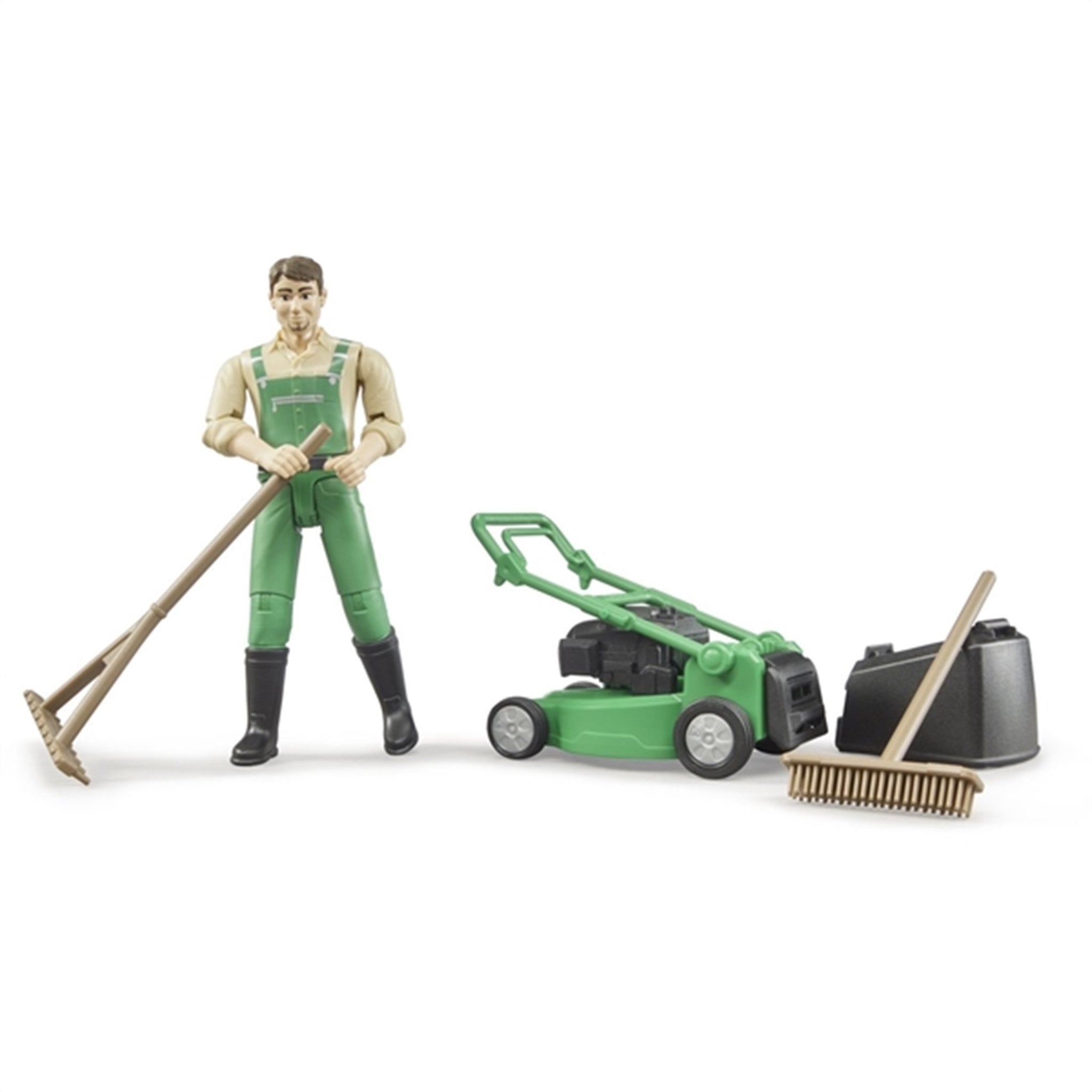 Bruder Bworld Gardener with Lawn Mower and Equipment 3