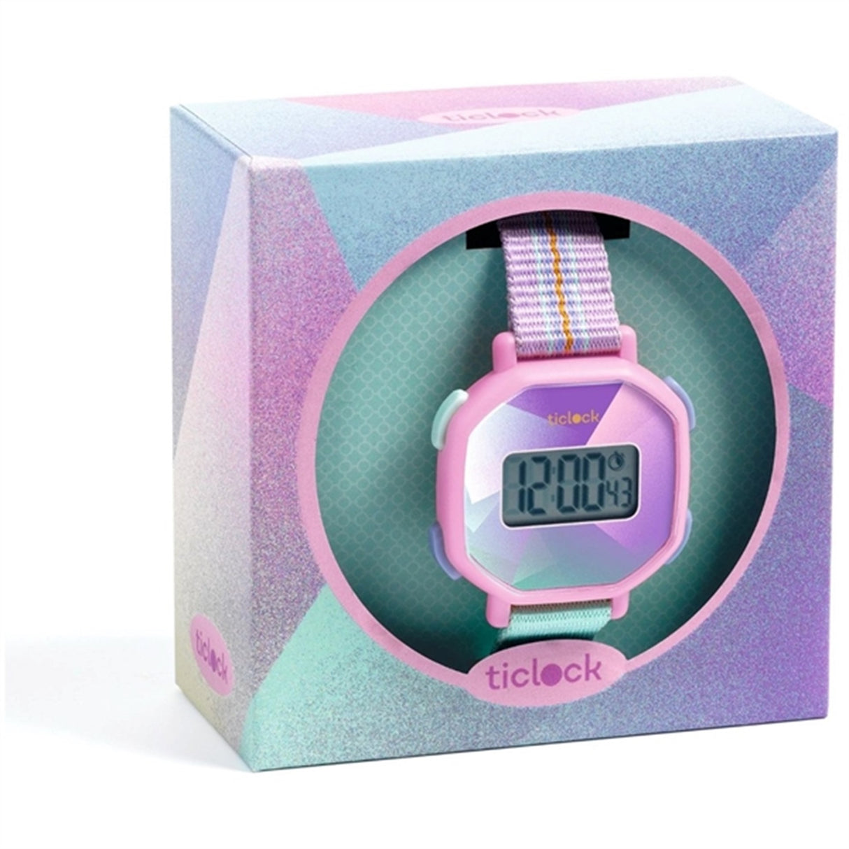 Djeco Ticlock Digital Klokke Lilla Prismer