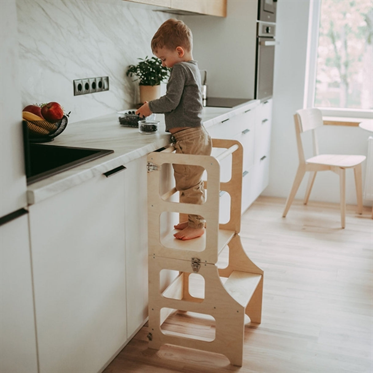 Duck Woodworks Foldable Kitchen Tower Natural 3