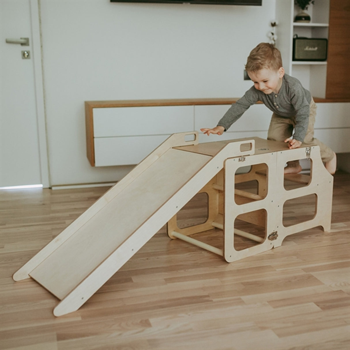 Duck Woodworks Foldable Kitchen Tower w. Slide Natural 5