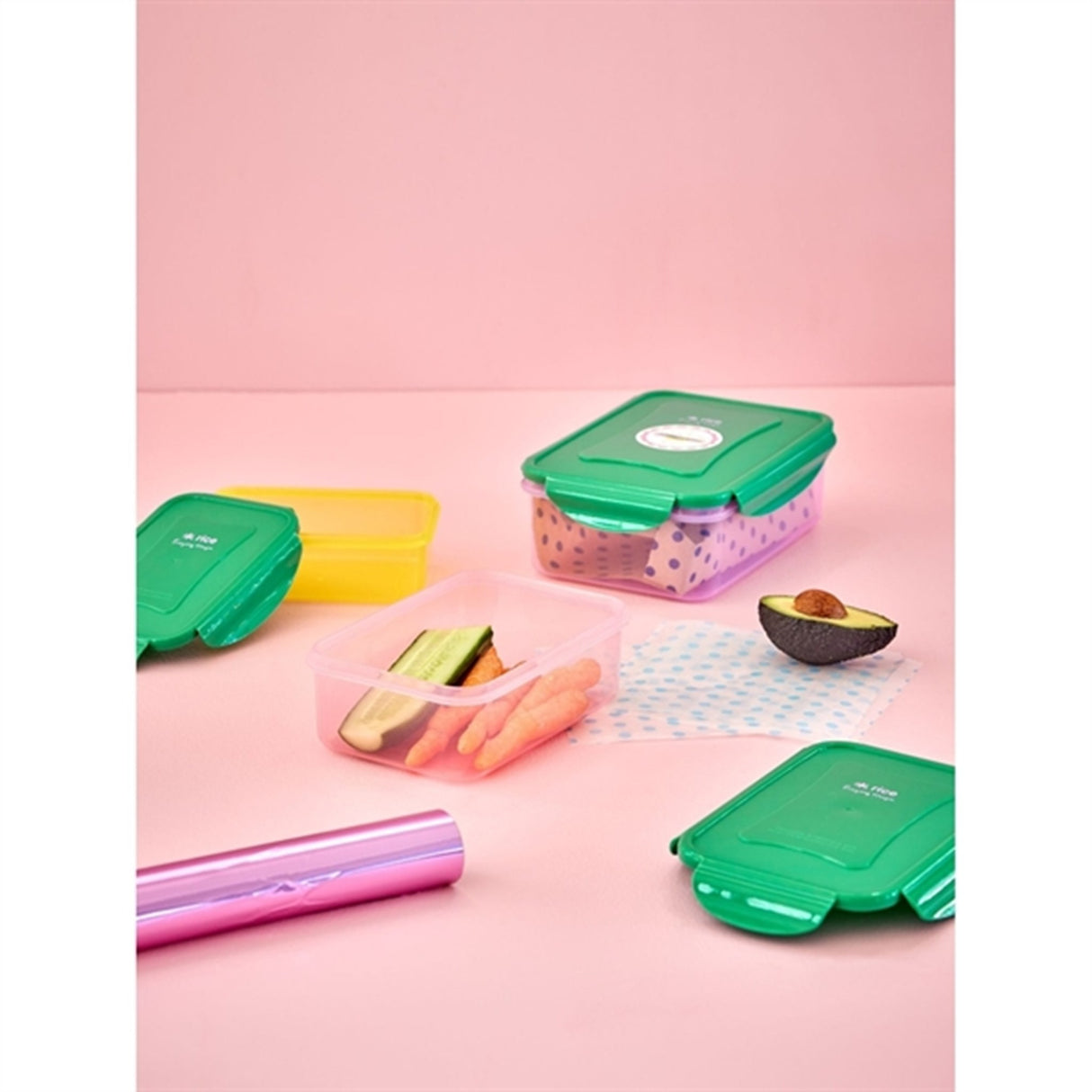 RICE Multicolor Opbevaringsbøtter 3-pakning