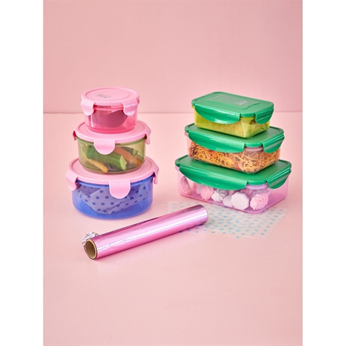 RICE Multicolor Opbevaringsbøtter 3-pakning