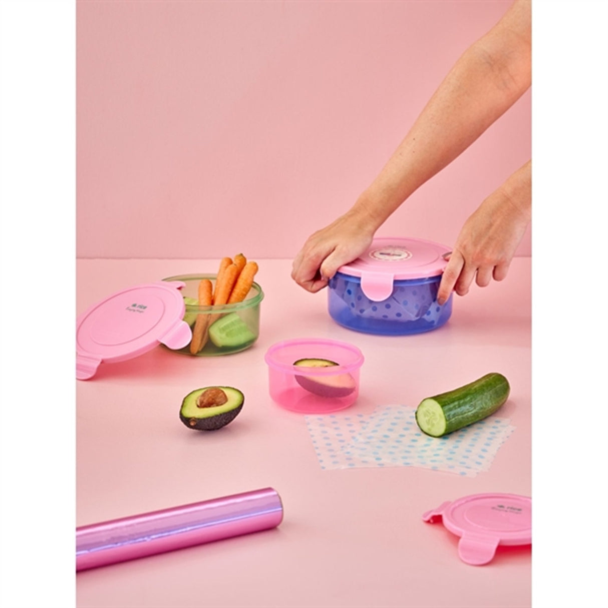 RICE Multicolor Opbevaringsbøtter 3-pakning