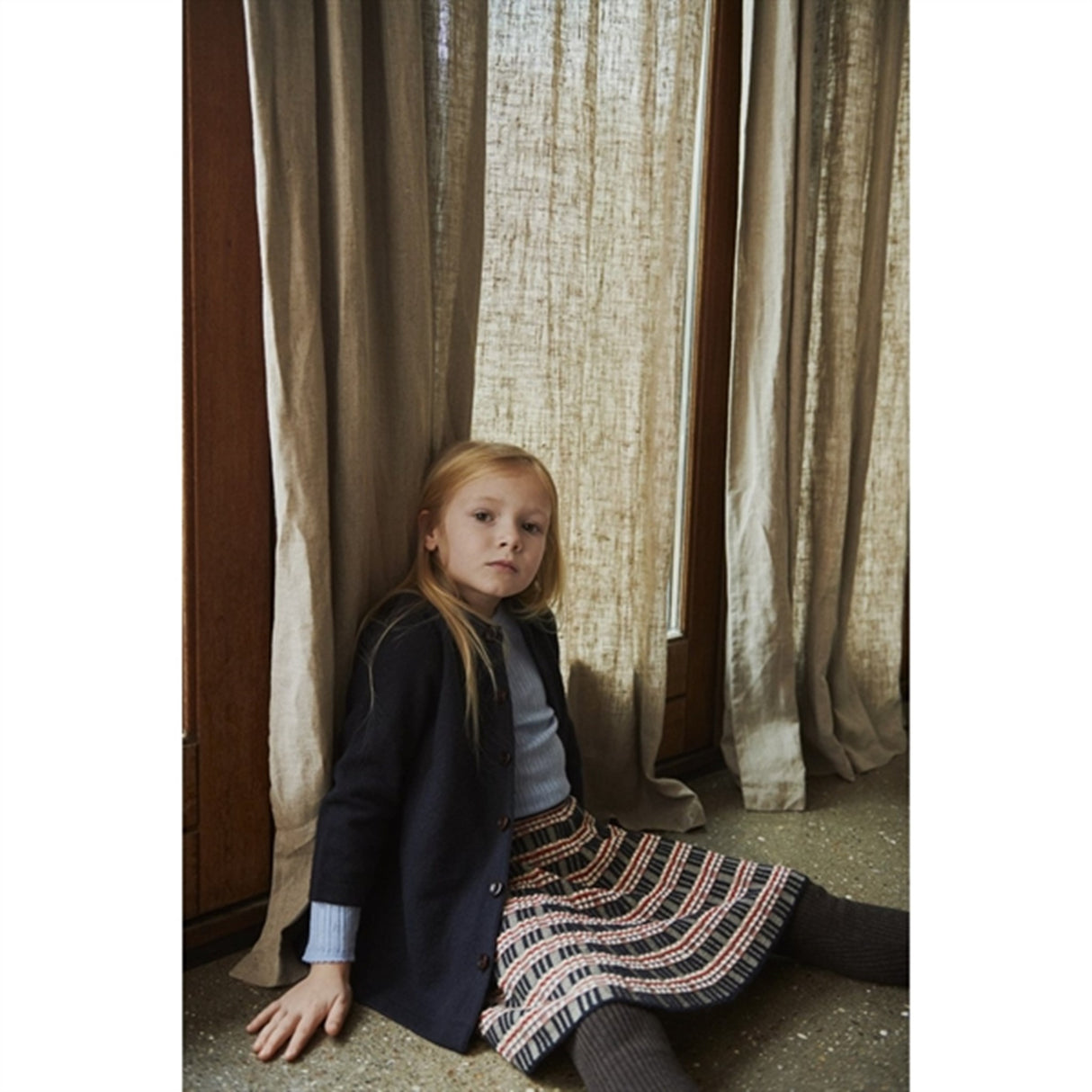 FUB Rib Skjørt Dark Navy