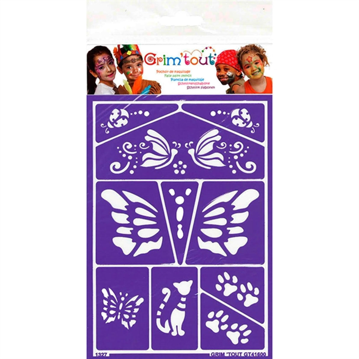 Grim'tout Stencil Teater Makeup Kat og Sommerfugle