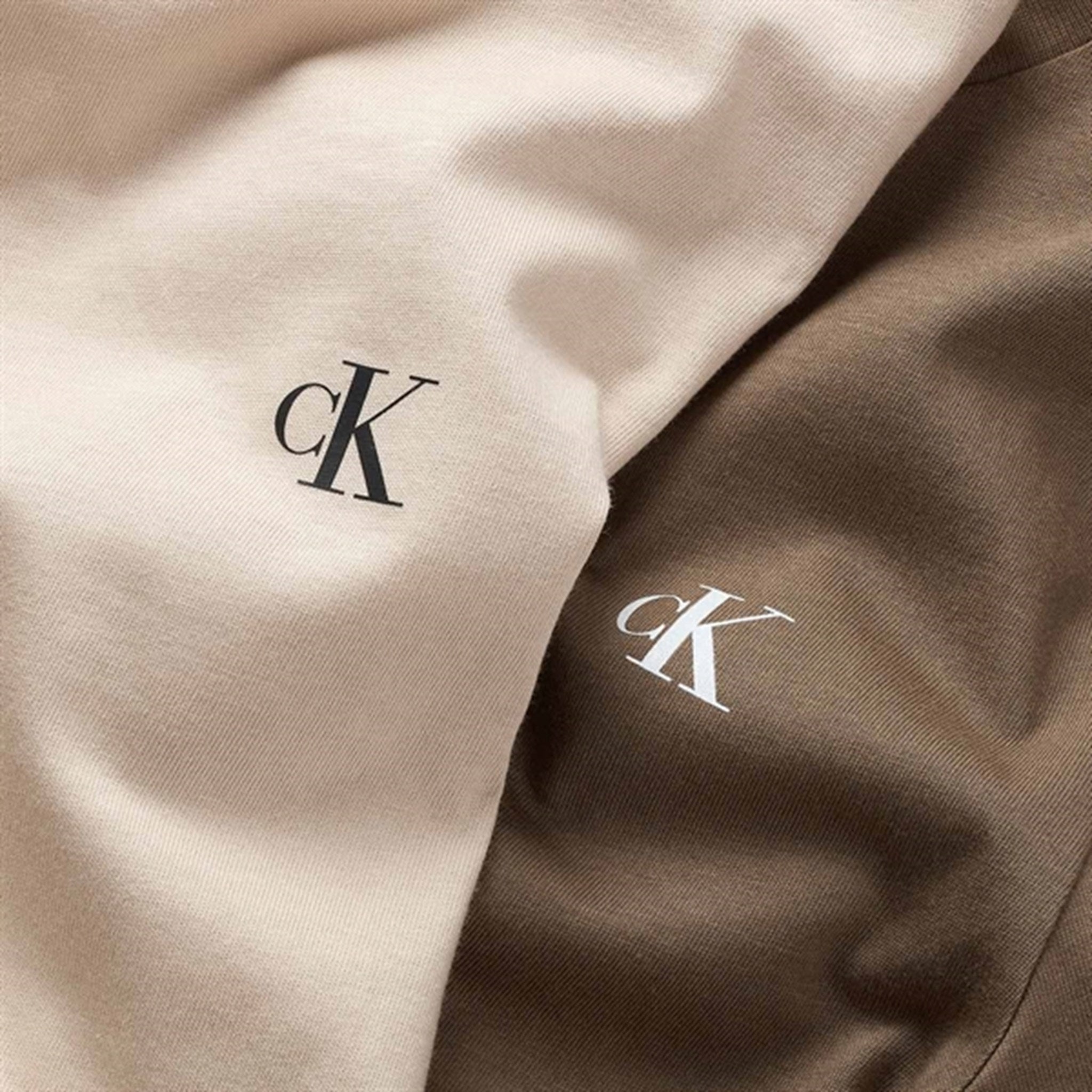 Calvin Klein Monogram T-shirt 2-pakning Shitake/Classic Beige 2